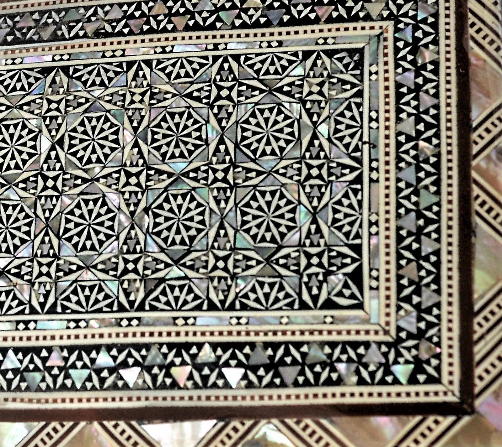 Mother of pearl jewelry box, Egypt mosaic