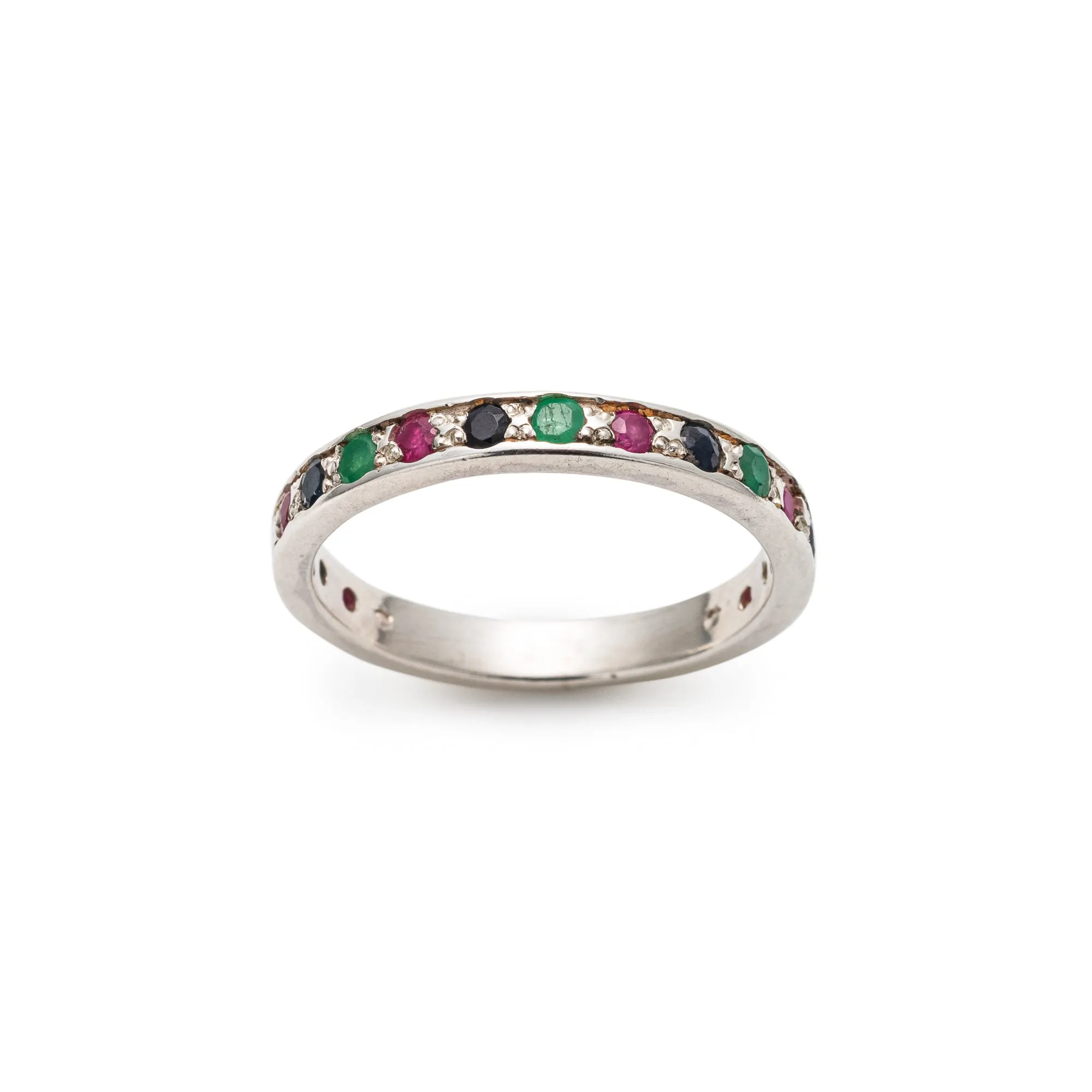 Multistone Stackable Band - Natural Gemstone Ring - Colorful Band