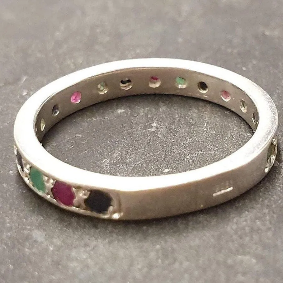 Multistone Stackable Band - Natural Gemstone Ring - Colorful Band