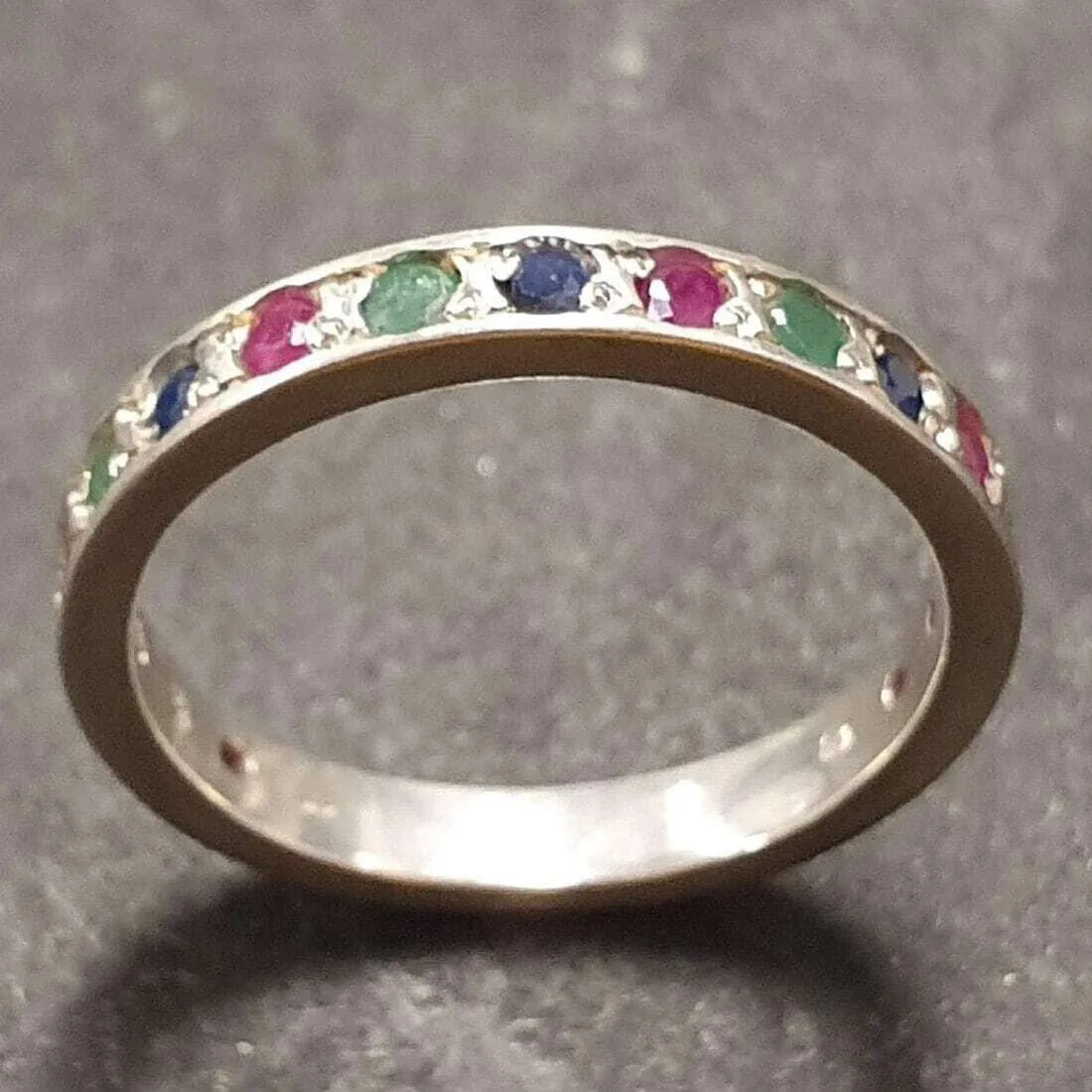 Multistone Stackable Band - Natural Gemstone Ring - Colorful Band