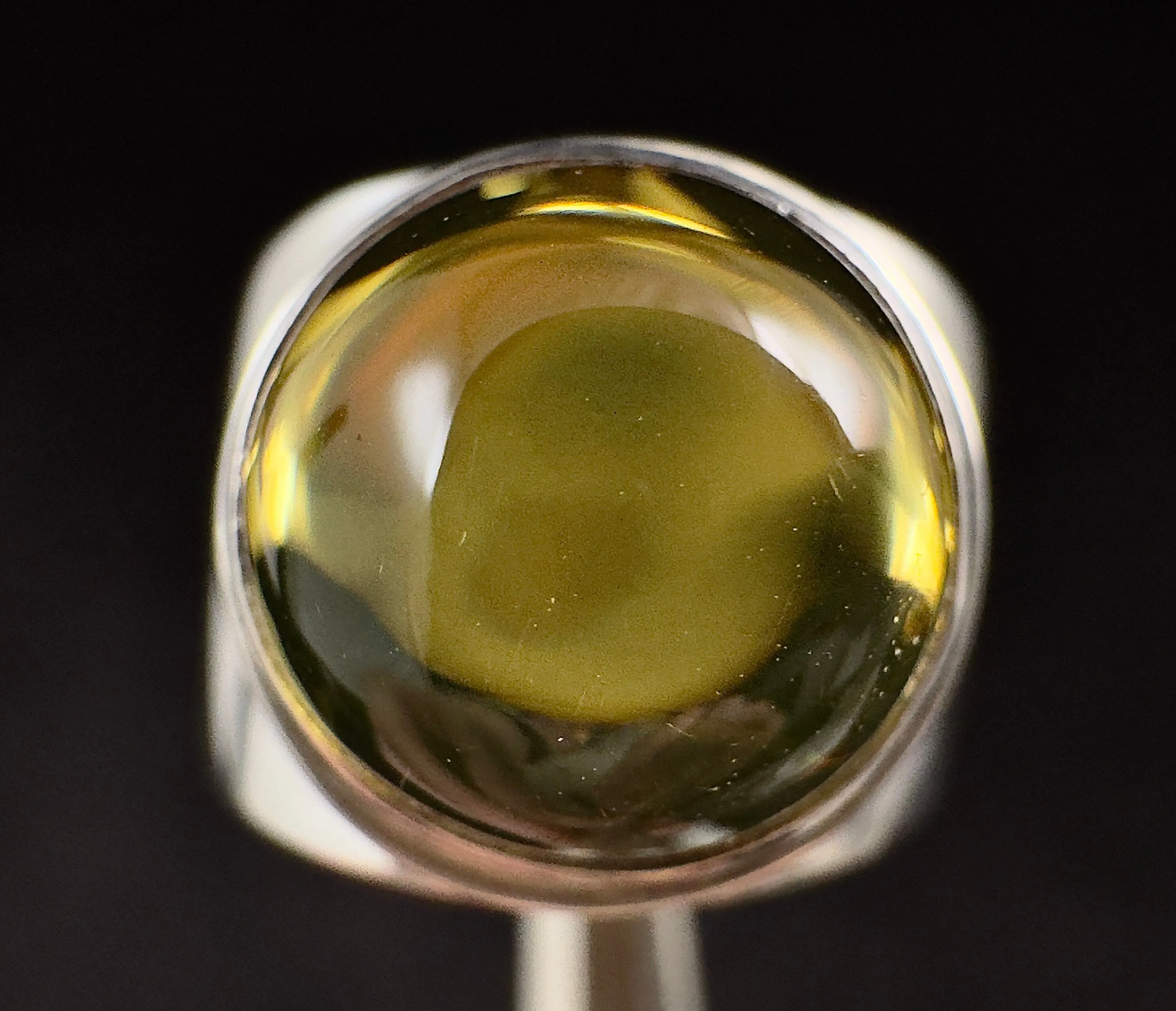 Natural AMBER Ring - SIZE 7 - Genuine Sterling Silver Ring with a Polished AMBER Center Stone, 53757
