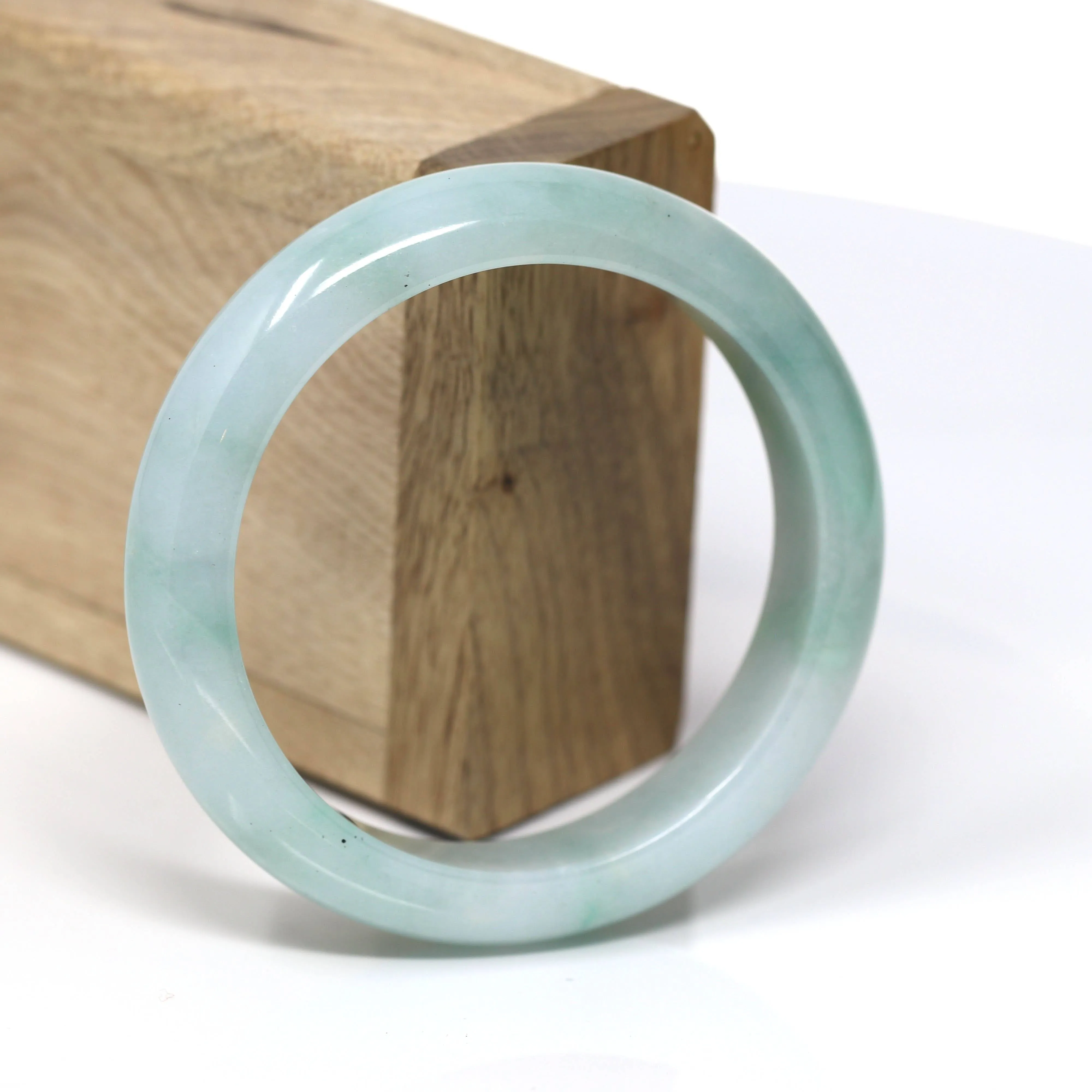 Natural Jadeite Jade Bangle Bracelet ( 56.7 mm ) #480