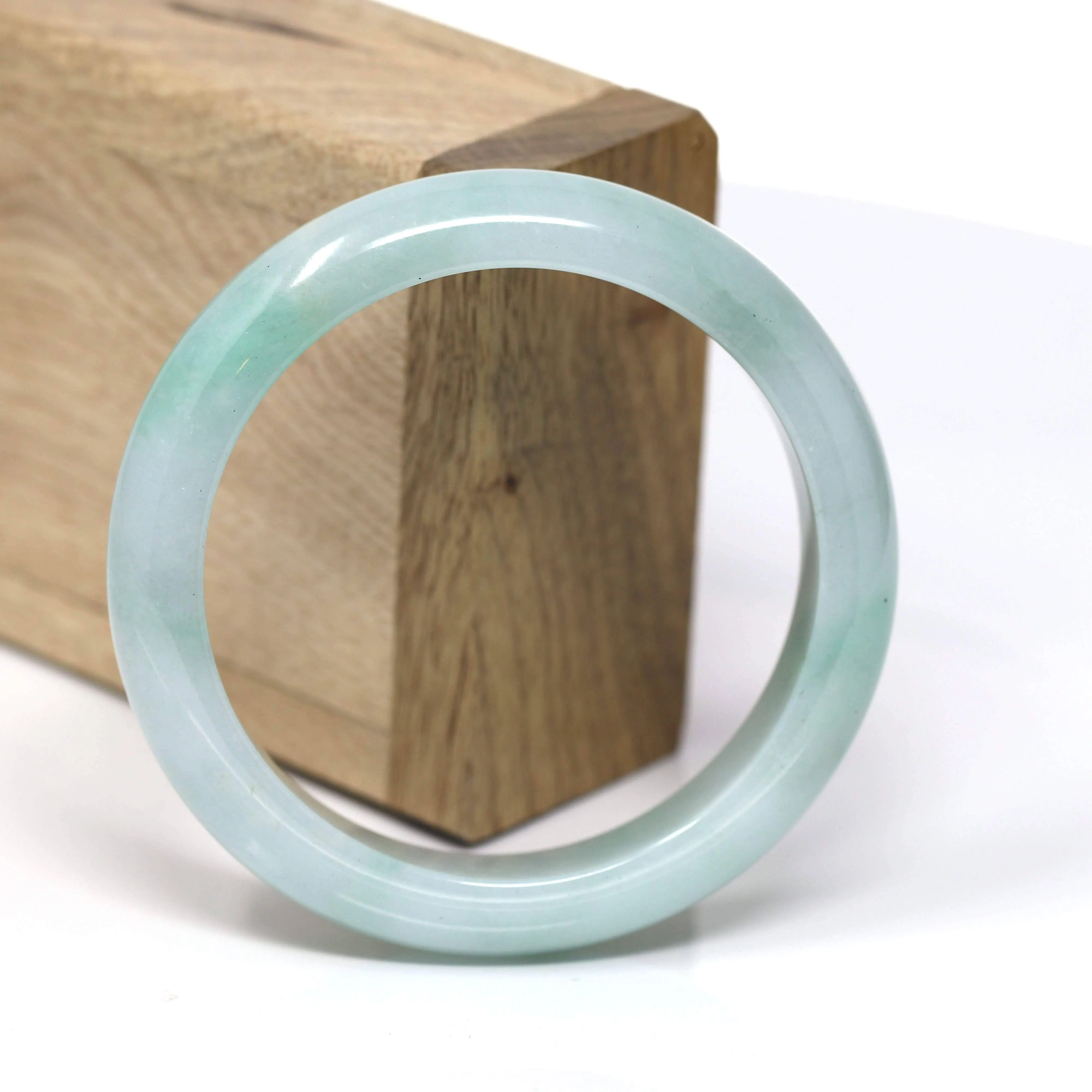 Natural Jadeite Jade Bangle Bracelet ( 56.7 mm ) #480