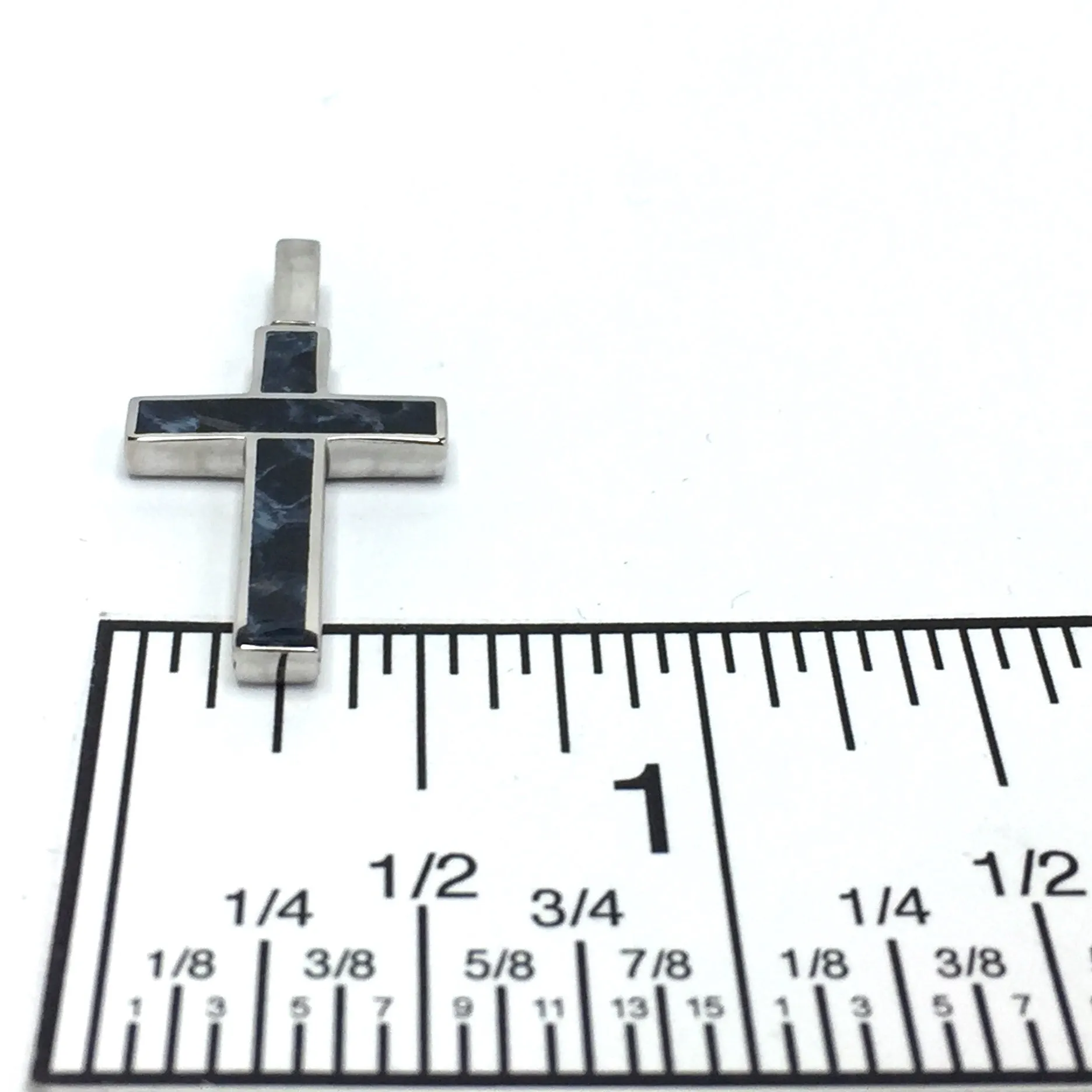 Natural pietersite cross necklace 3 section inlaid