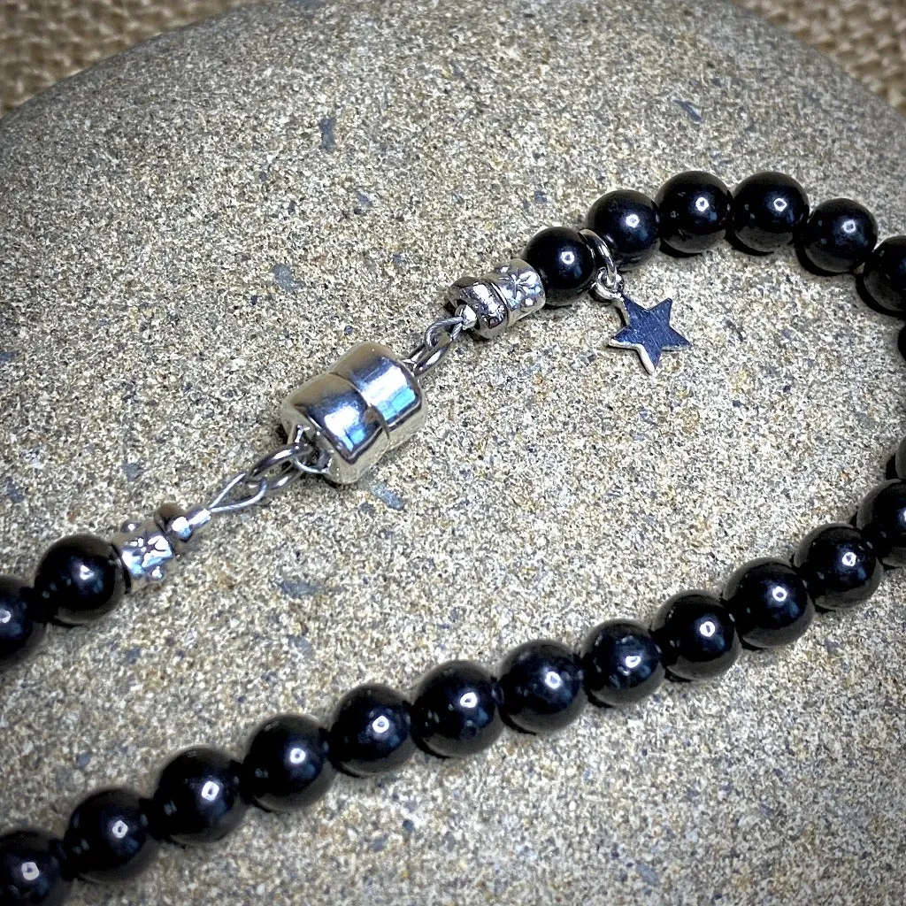 Navaratna Necklace with Shungite & Dragon Rahu Ketu Moon Phases Pendant