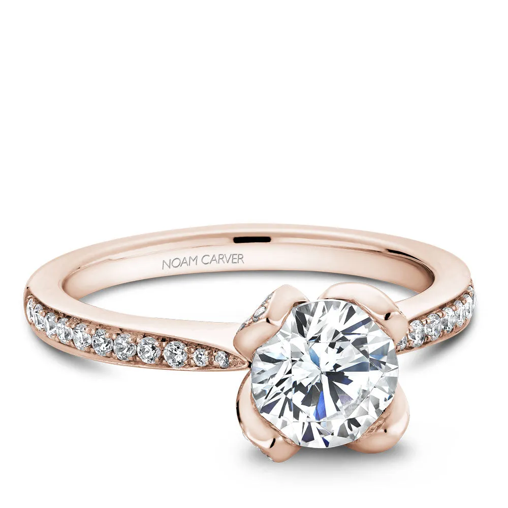 Noam Carver Engagement Ring Rose 14k Gold With 70 RD TCW 0.31ct