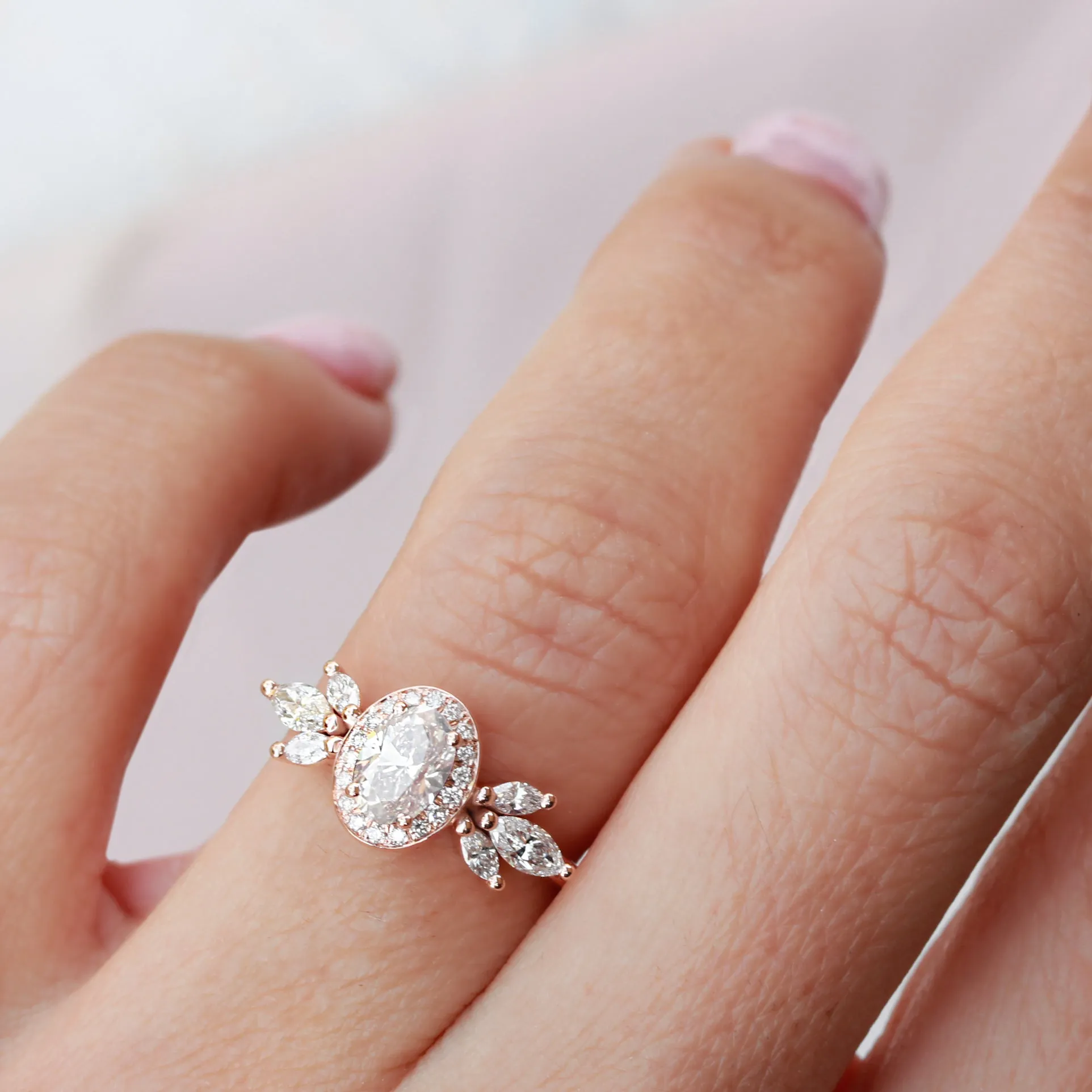 Oval Diamond 1.30ct Unique Engagement Ring, "Athena" & Athena's Armor ♥