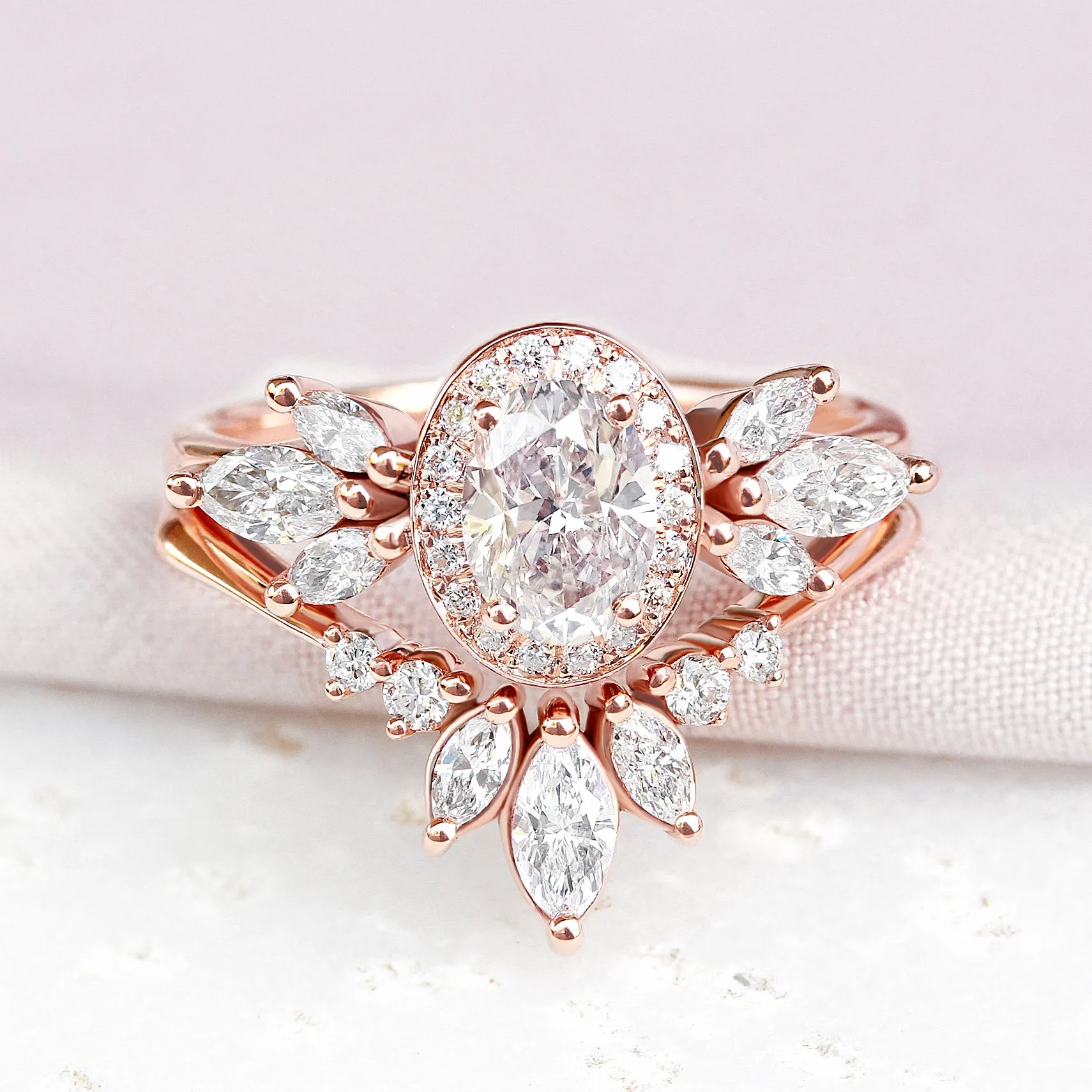 Oval Diamond 1.30ct Unique Engagement Ring, "Athena" & Athena's Armor ♥