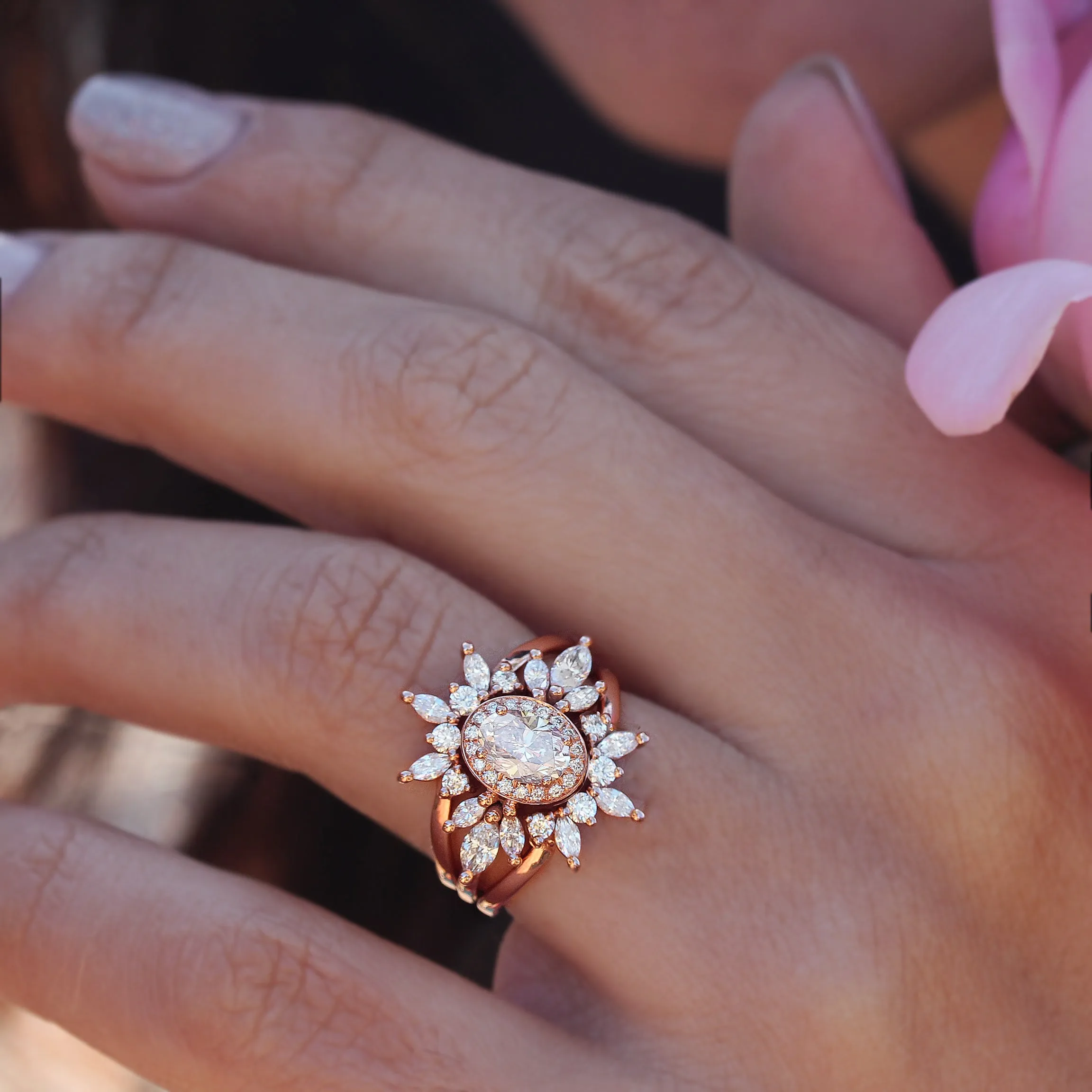Oval Diamond 1.30ct Unique Engagement Ring, "Athena" & Athena's Armor ♥