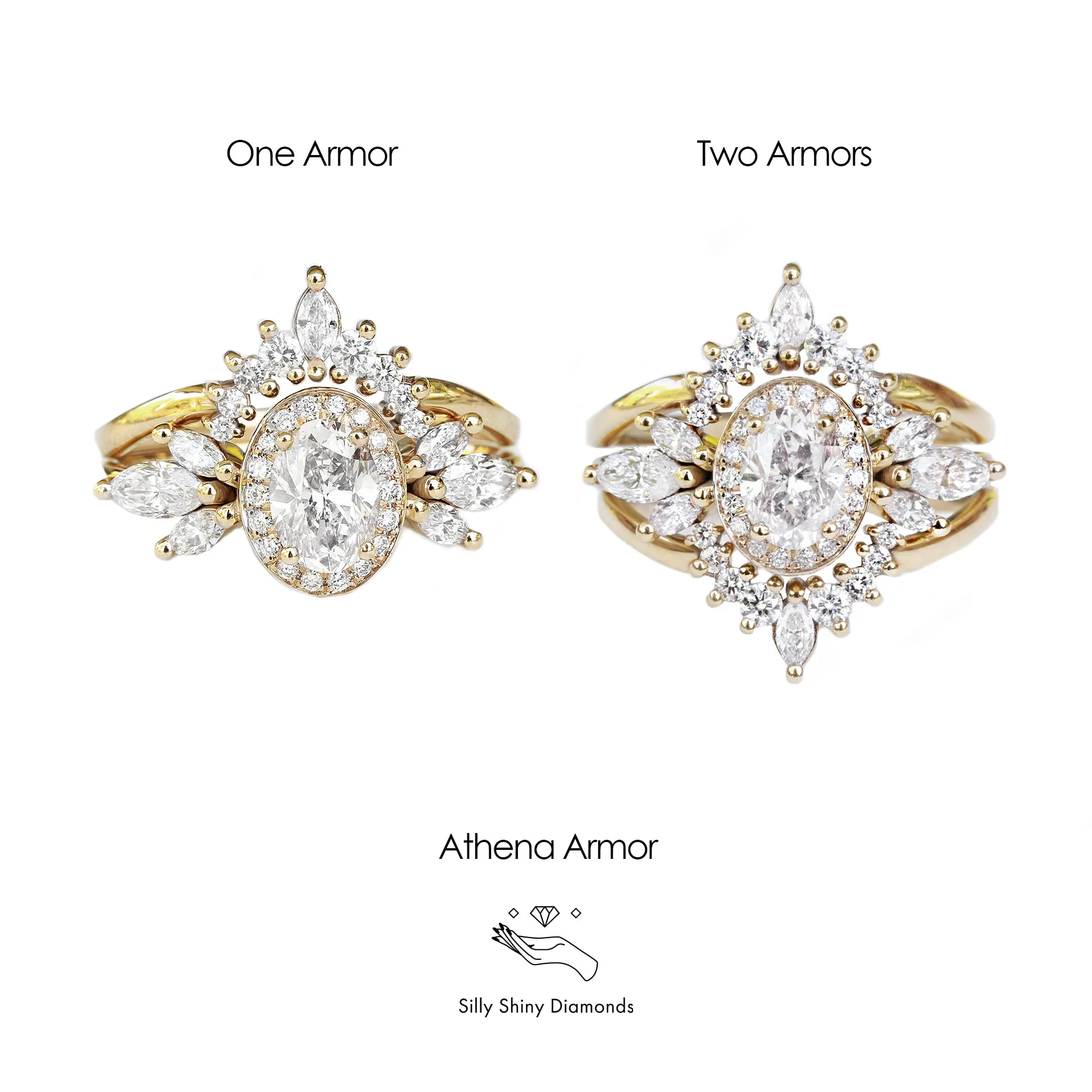 Oval Diamond 1.30ct Unique Engagement Ring, "Athena" & Athena's Armor ♥