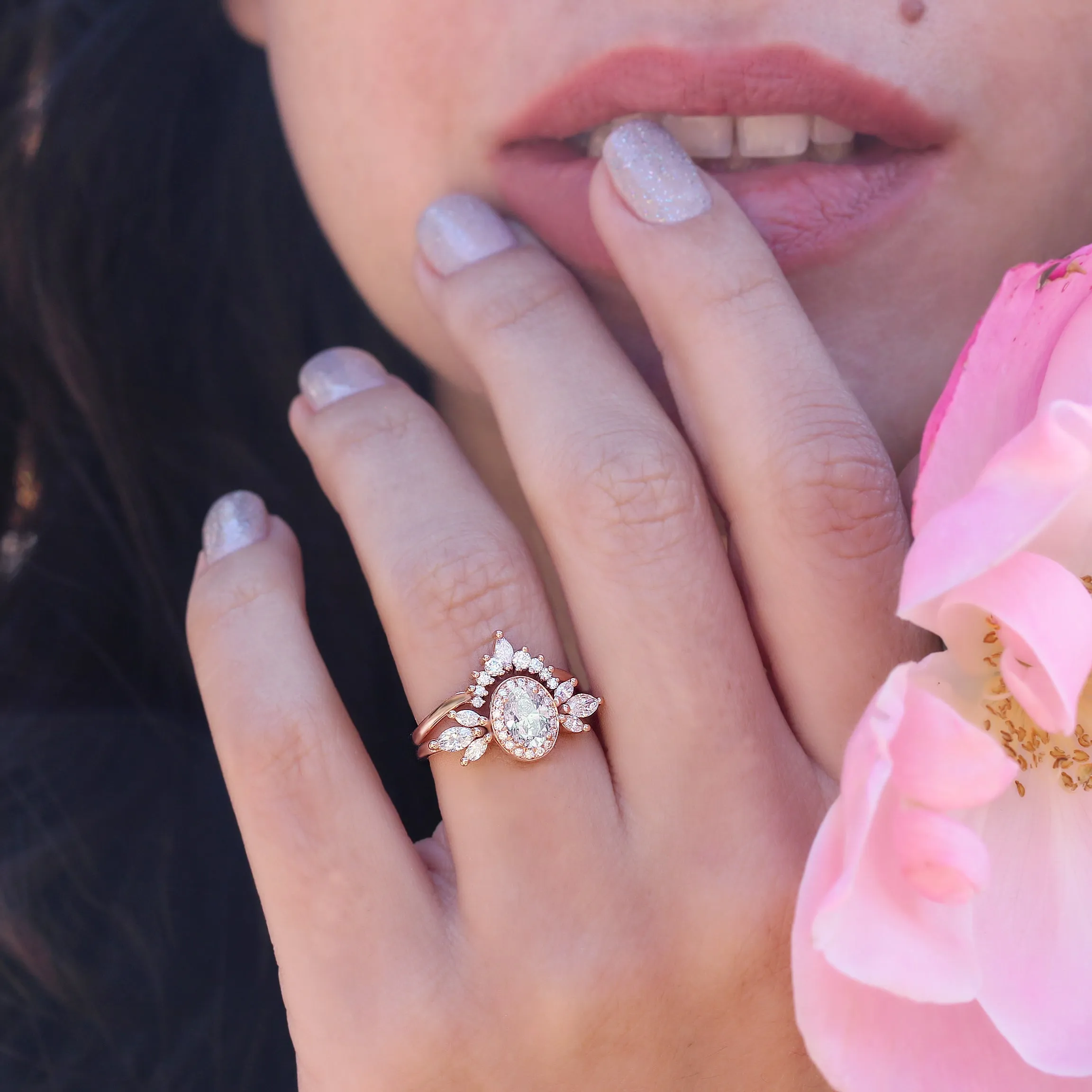 Oval Diamond 1.30ct Unique Engagement Ring, "Athena" & Athena's Armor ♥