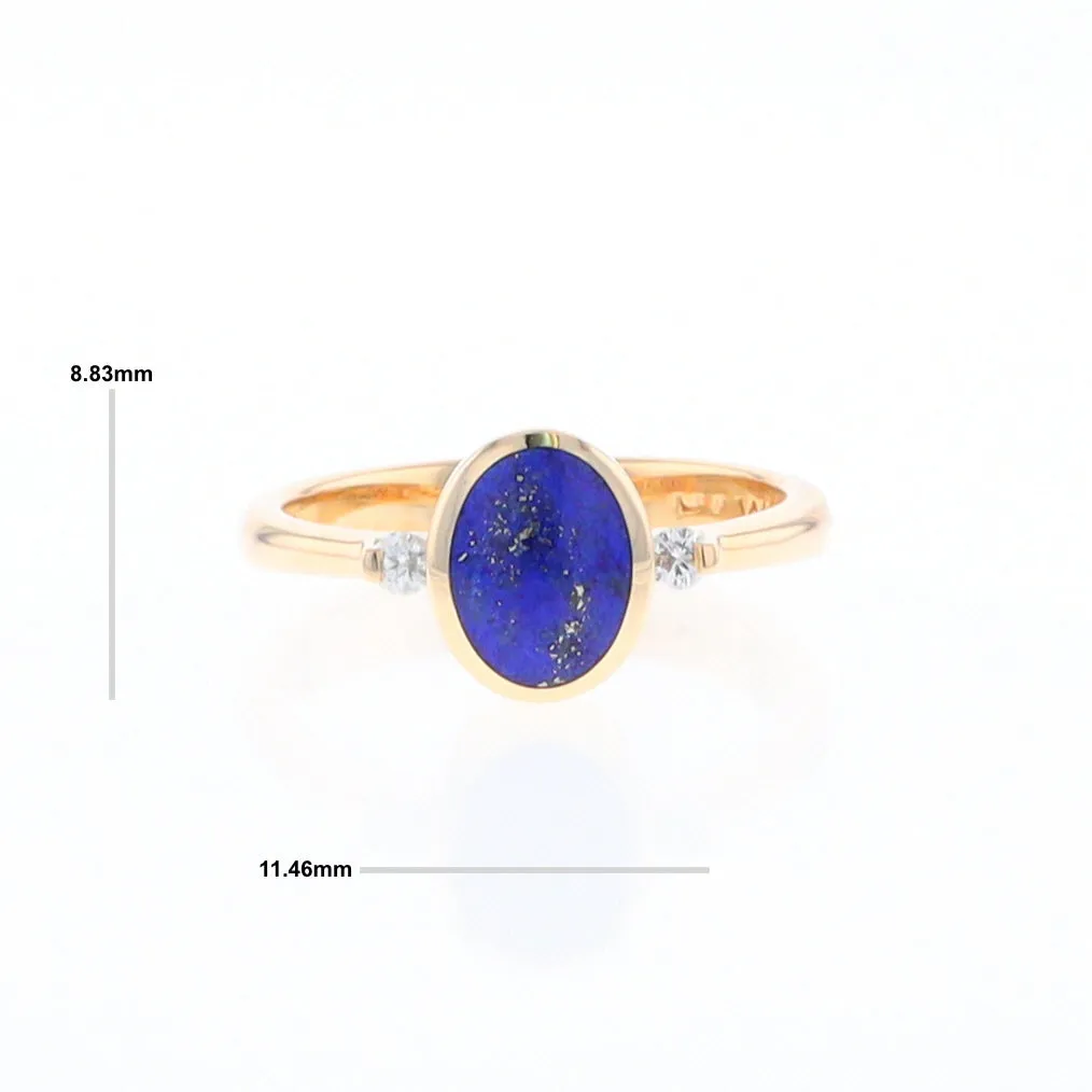 Oval Lapis Diamond Ring
