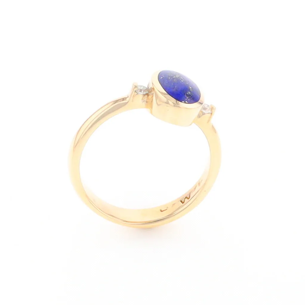 Oval Lapis Diamond Ring