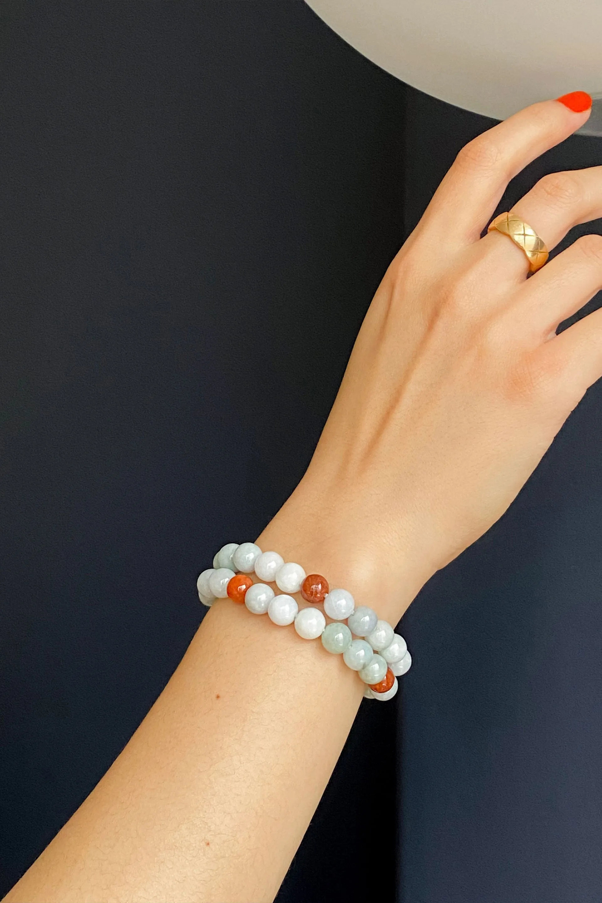 Pea — Beaded jade bracelet