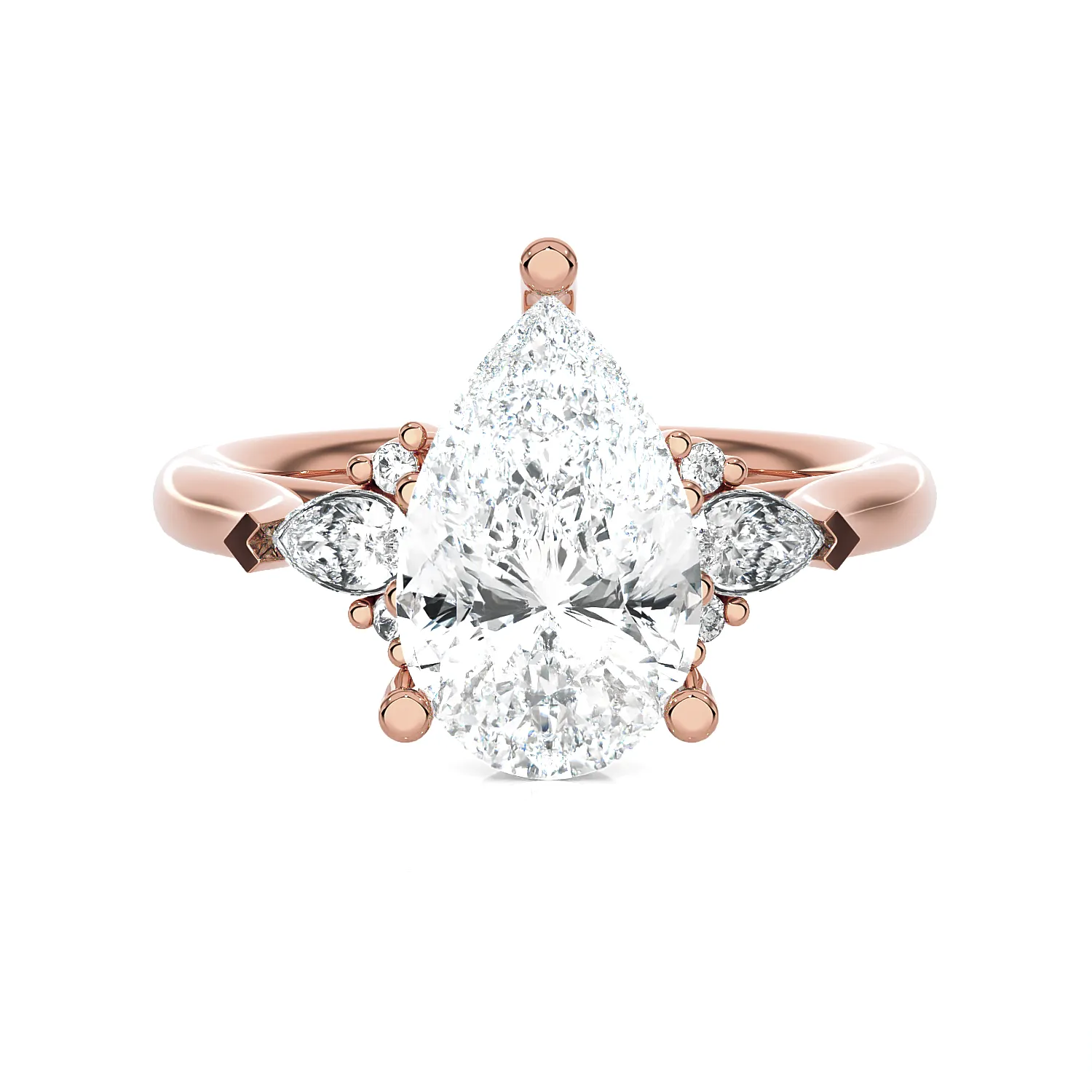 Pear-Shaped Three Stone Lab Grown Diamond Ring