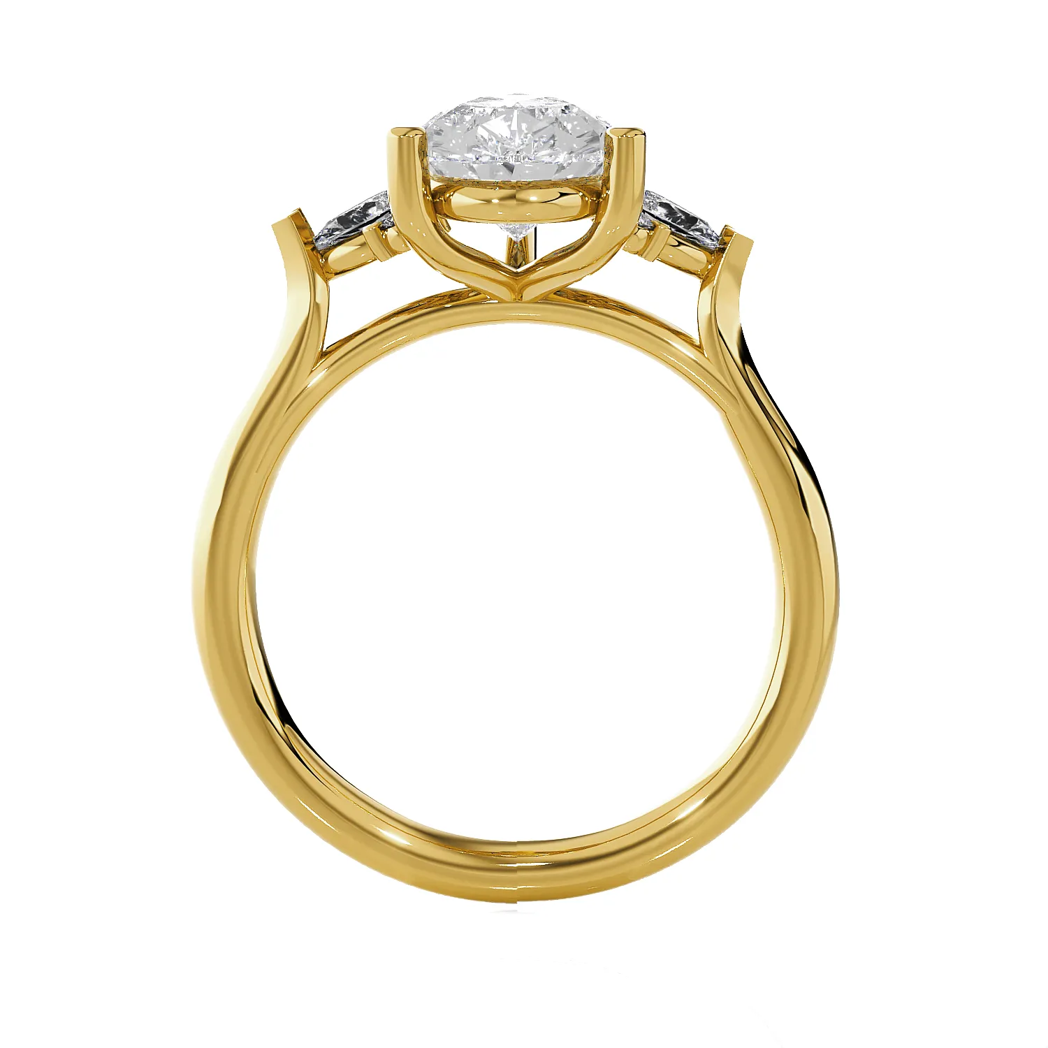 Pear-Shaped Three Stone Lab Grown Diamond Ring