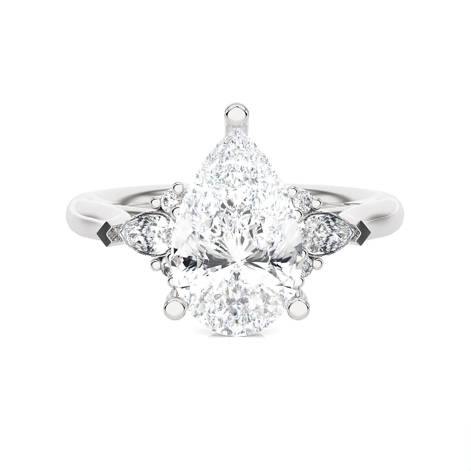 Pear-Shaped Three Stone Lab Grown Diamond Ring