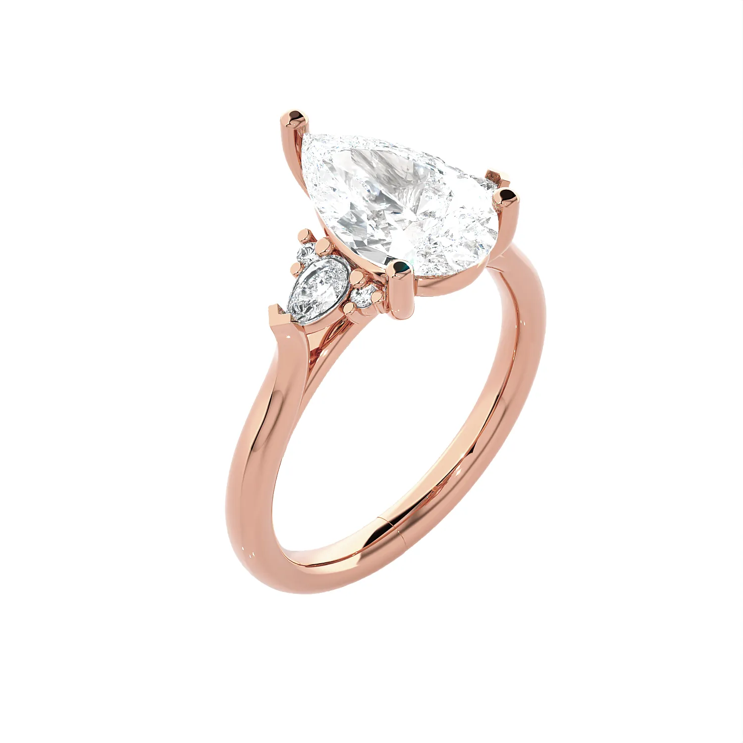Pear-Shaped Three Stone Lab Grown Diamond Ring