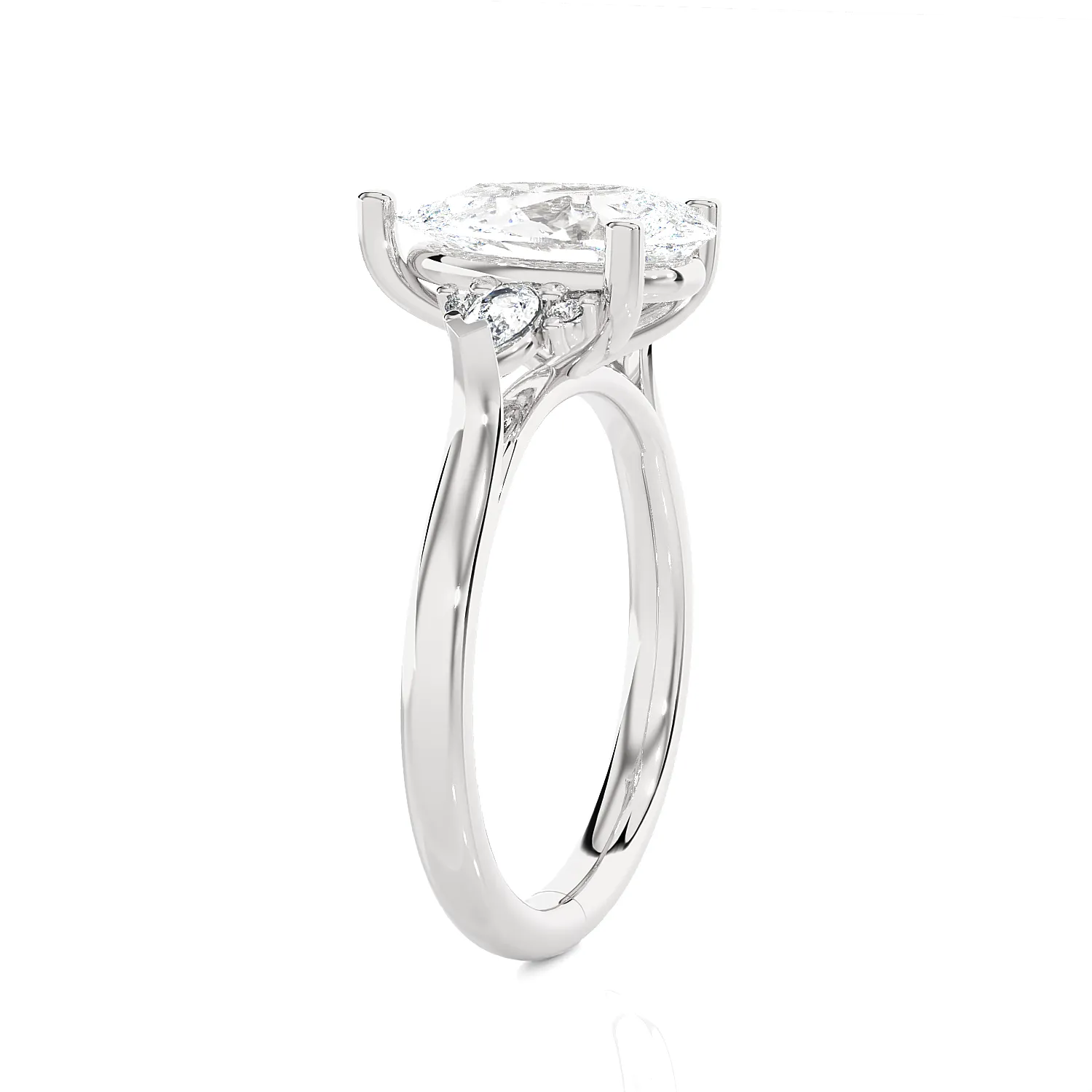 Pear-Shaped Three Stone Lab Grown Diamond Ring