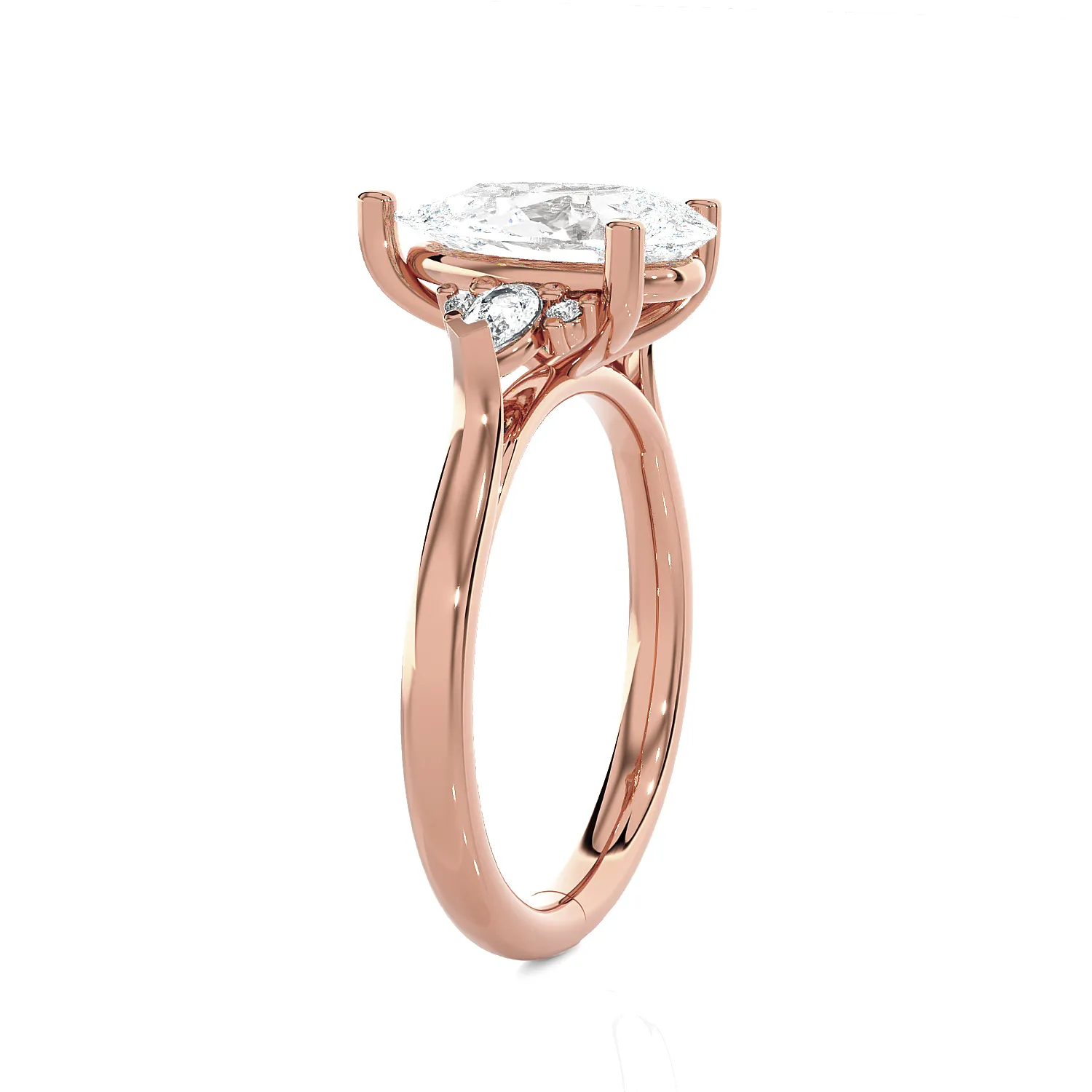 Pear-Shaped Three Stone Lab Grown Diamond Ring