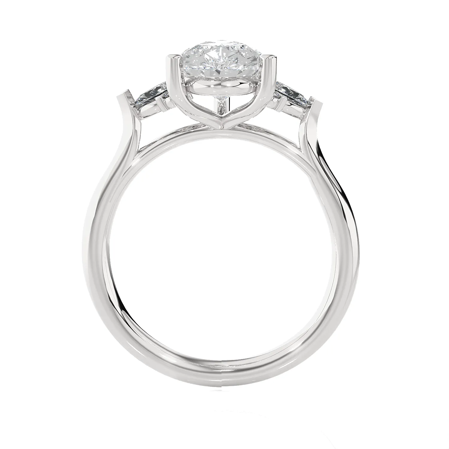 Pear-Shaped Three Stone Lab Grown Diamond Ring