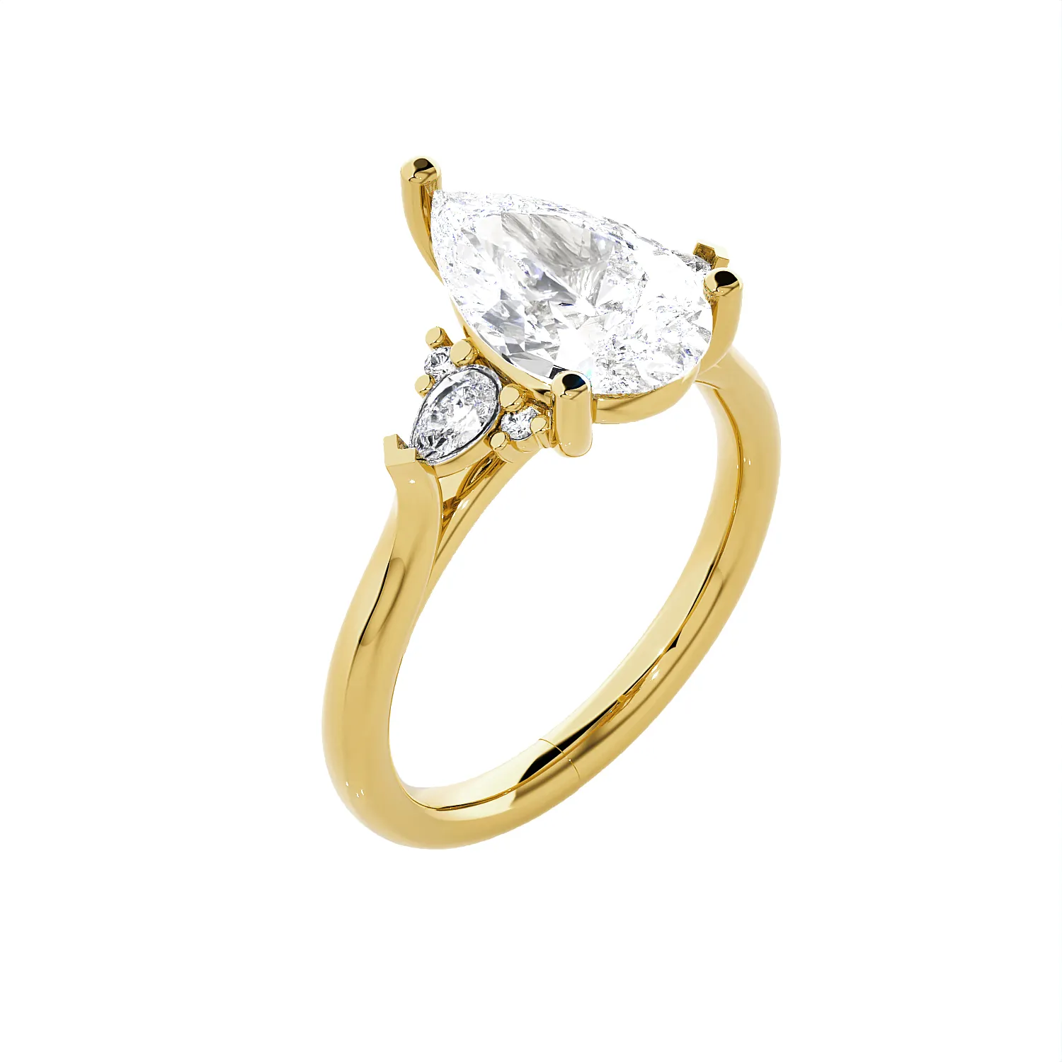 Pear-Shaped Three Stone Lab Grown Diamond Ring
