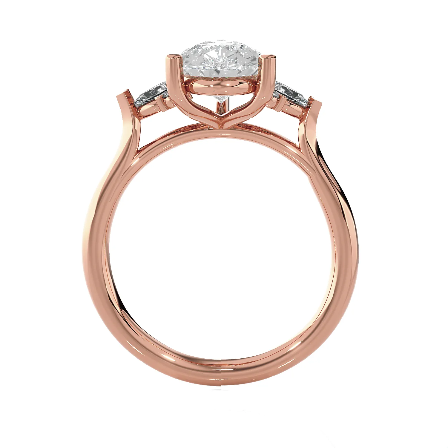 Pear-Shaped Three Stone Lab Grown Diamond Ring