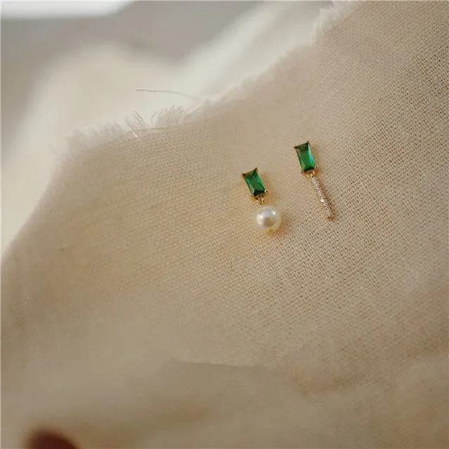 Pearl & Zircon 925 Sterling Silver Earrings