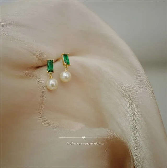 Pearl & Zircon 925 Sterling Silver Earrings
