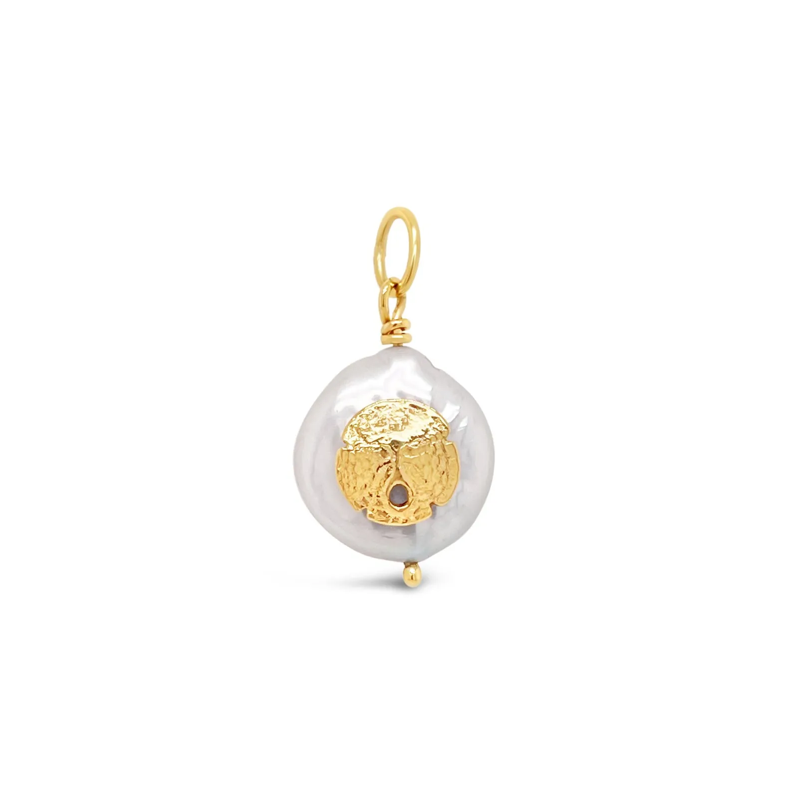 Petite Sand Dollar Coin Pearl Pendant