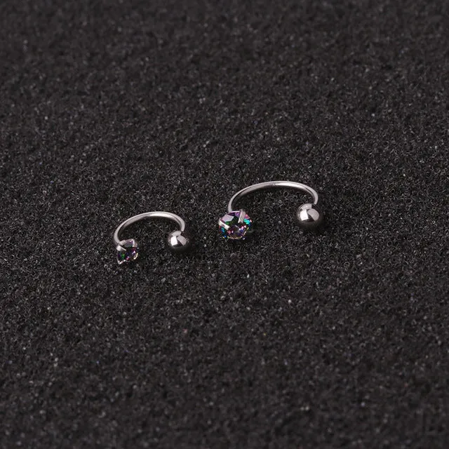 Puncture Zircon C Type Nose Nail Stainless Steel