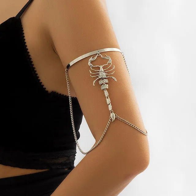 Punk gold silver white color chain bracelet beads jewelry