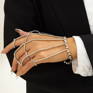 Punk gold silver white color chain bracelet beads jewelry