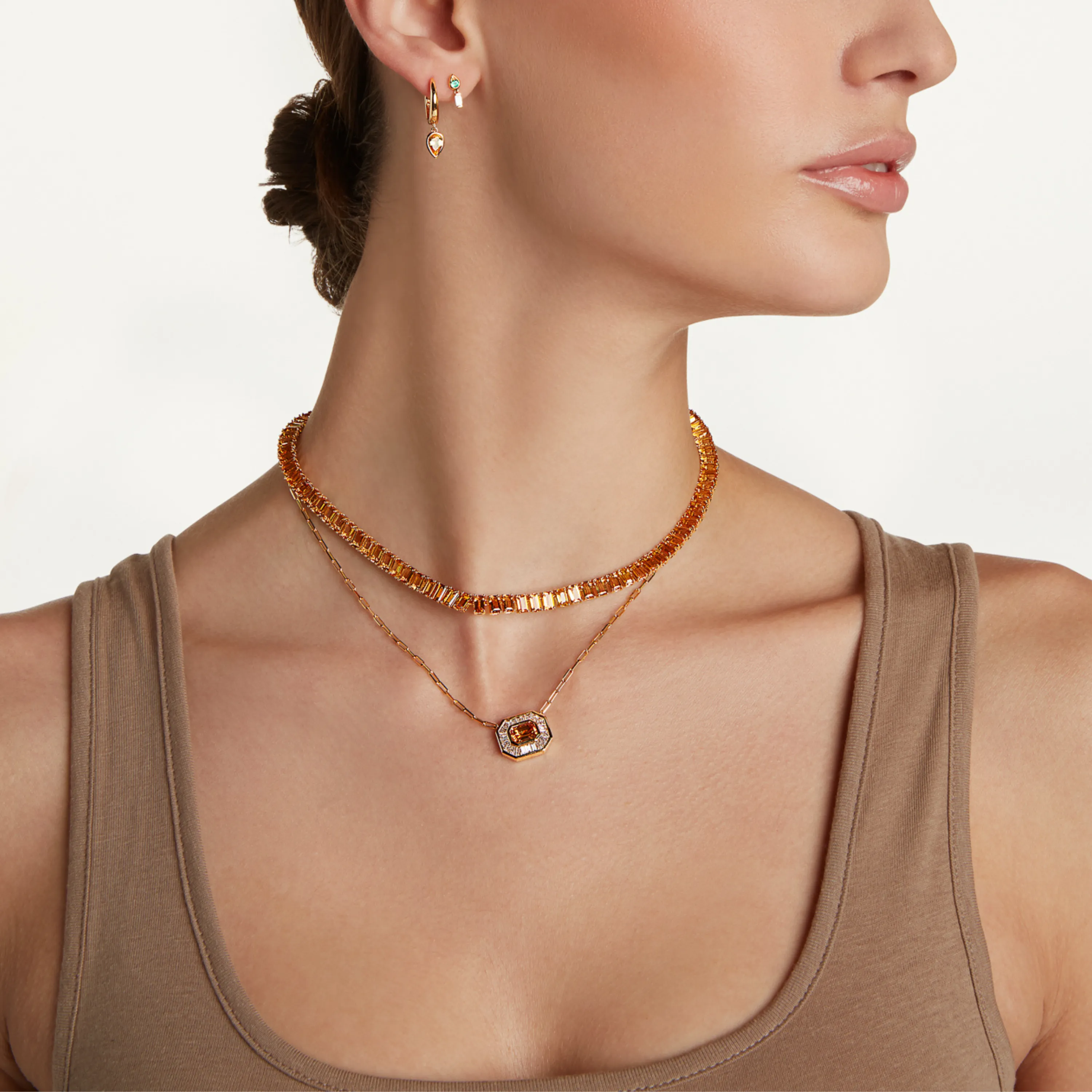 READY TO SHIP YELLOW SAPPHIRE & CITRINE OMBRE ETERNITY NECKLACE