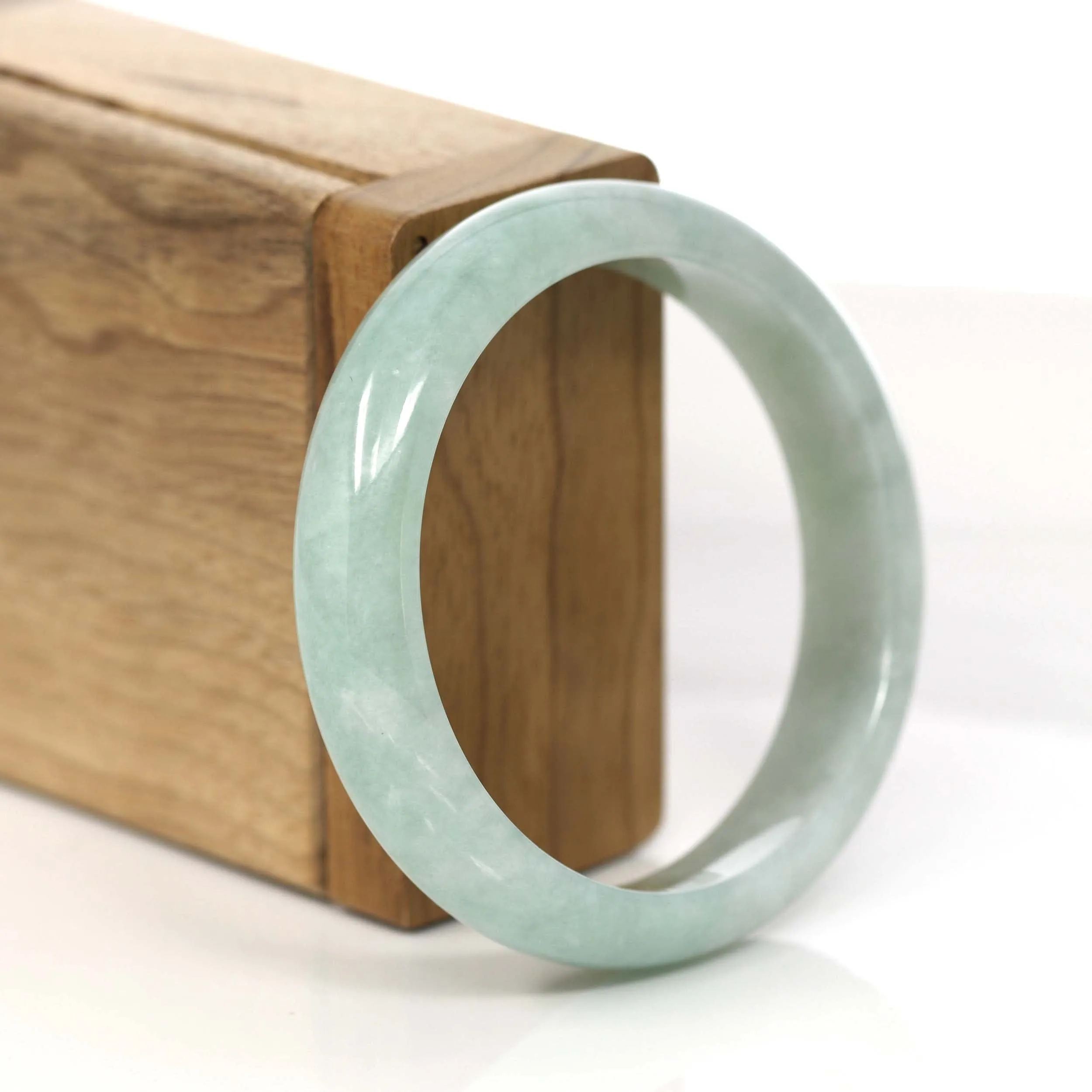 RealJade® Co. Classic Blue- Green Jadeite Jade Bangle Bracelet (58.94 mm) #788