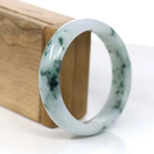 RealJade® Co. Classic Real Blue-green Jade Jadeite Bangle Bracelet (60.24mm)#375