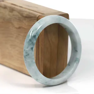 RealJade® Co. Natural Burmese Blue-green Jadeite Jade Bangle Bracelet (55.68mm)#T150