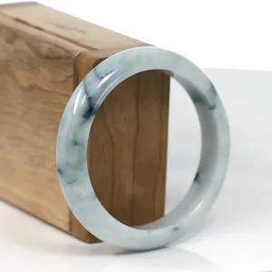 RealJade® Co. Natural Burmese Blue-green Jadeite Jade Bangle Bracelet (55.75mm)#T151