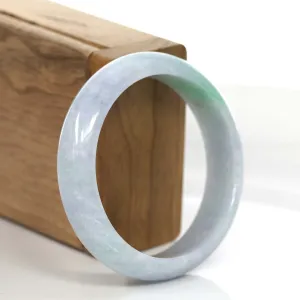 RealJade® Co. Natural Lavender- Green Jadeite Jade Bangle Bracelet (56.24 mm) #724