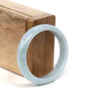 RealJade® Co. "Classic Bangle" Blue Natural Jadeite Jade Oval Bangle (56.61mm) #T220