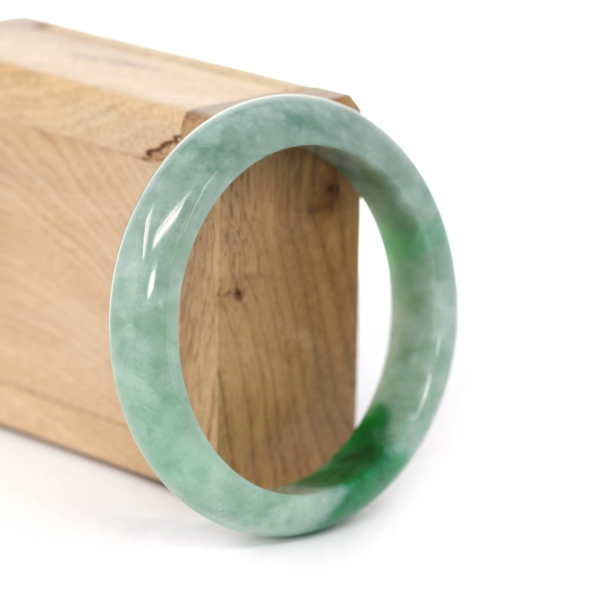 RealJade® Co. "Classic Bangle" Forest Green Natural Burmese Jadeite Jade Bangle #439
