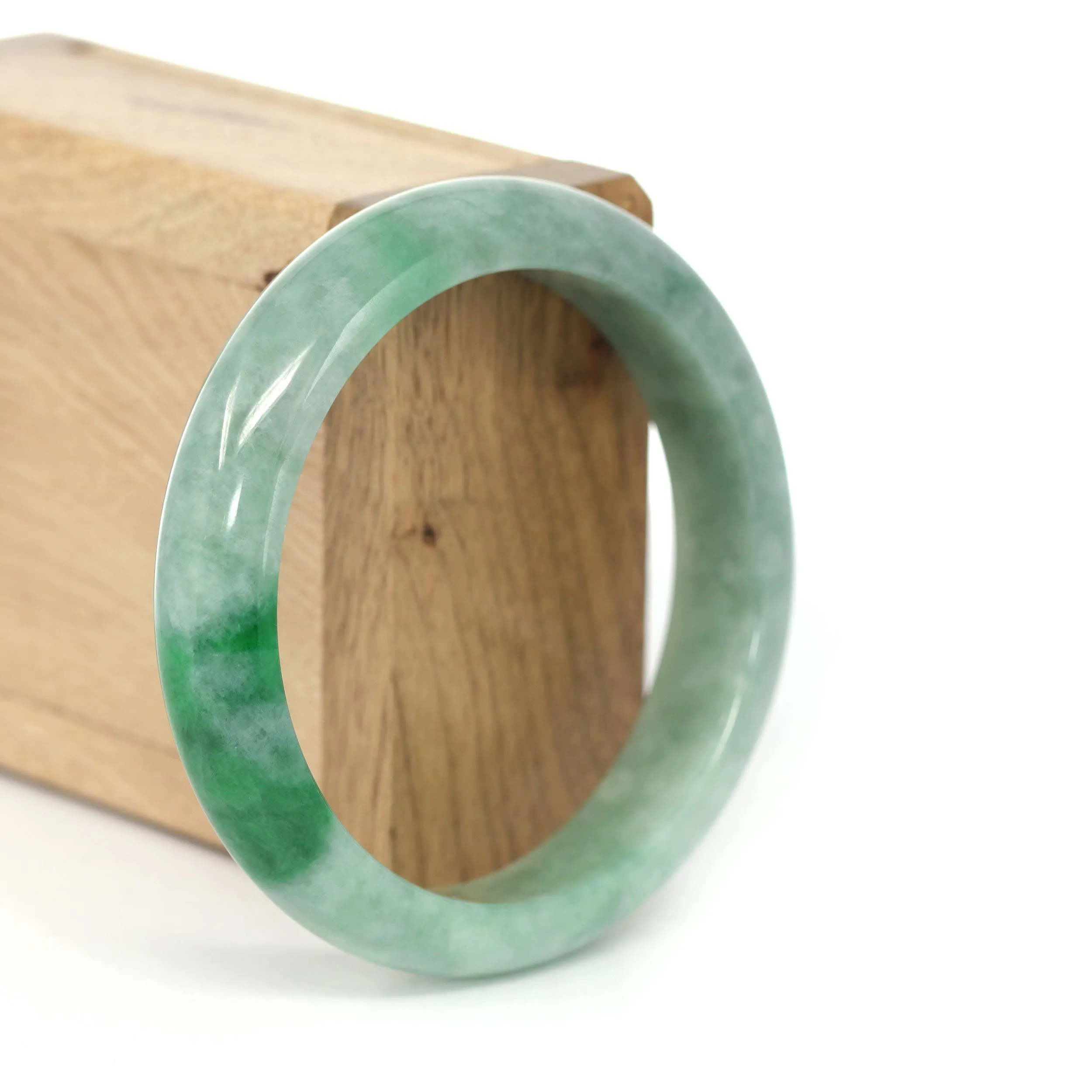 RealJade® Co. "Classic Bangle" Forest Green Natural Burmese Jadeite Jade Bangle #439