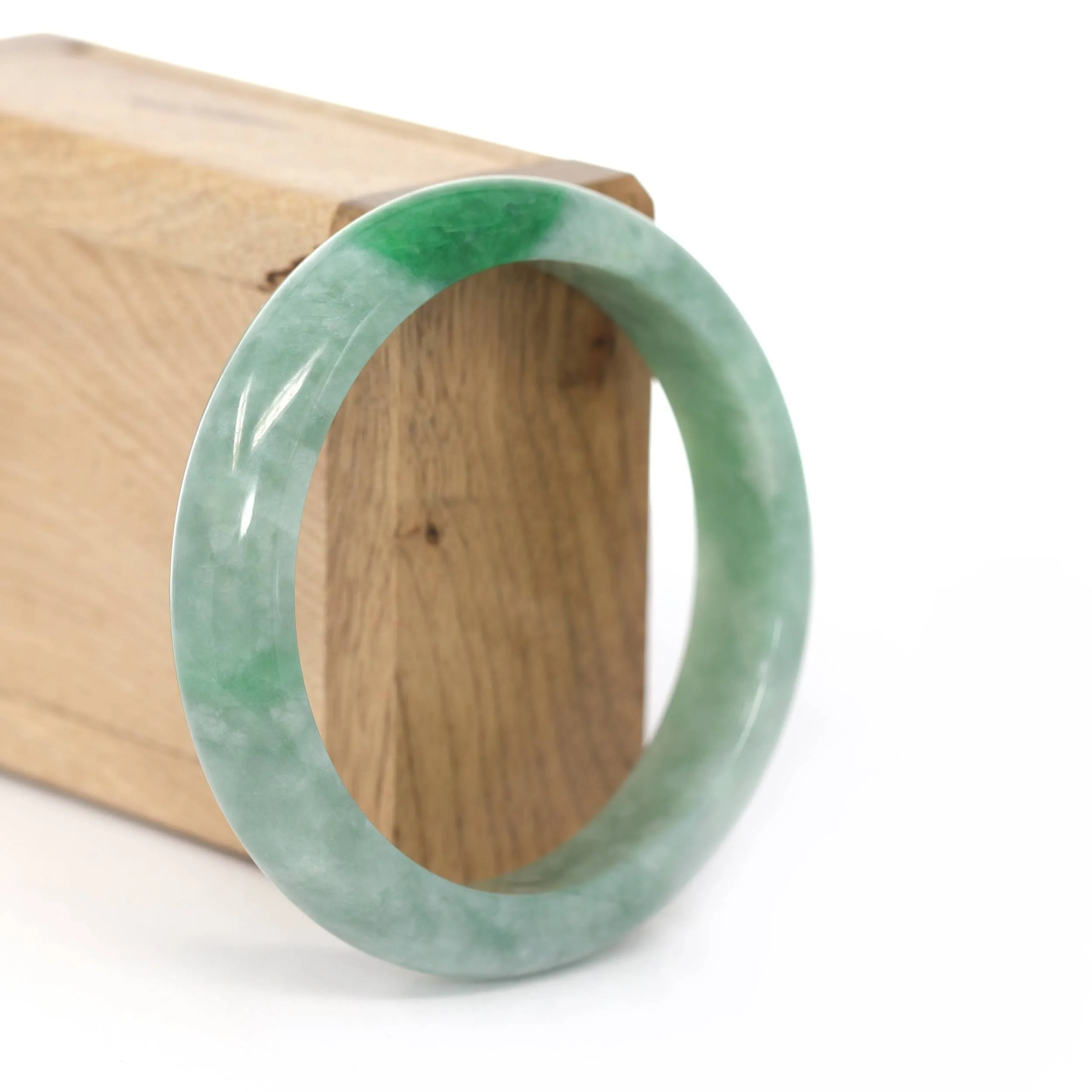 RealJade® Co. "Classic Bangle" Forest Green Natural Burmese Jadeite Jade Bangle #439