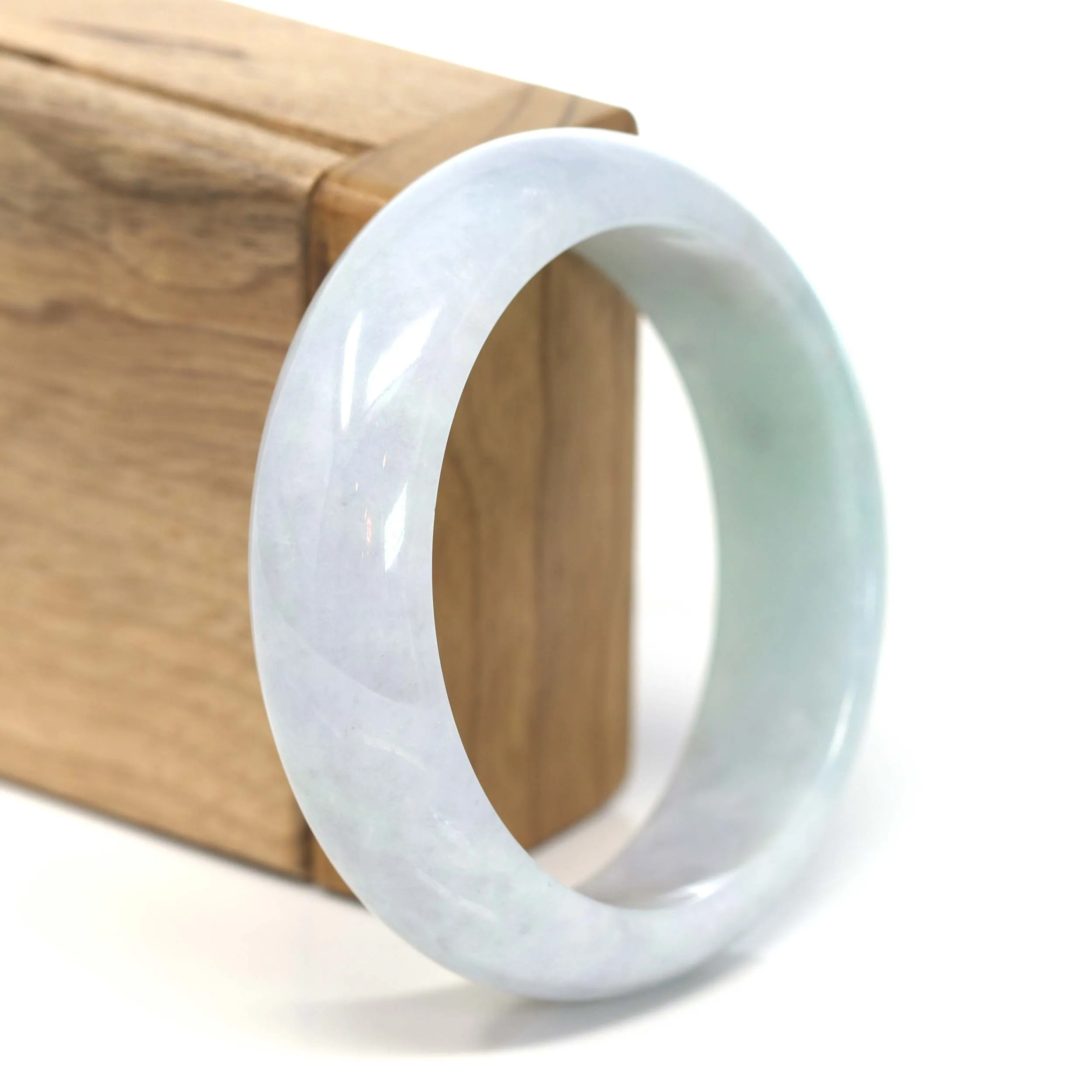 RealJade® Co. "Classic Bangle" Genuine Burmese Green Jadeite Jade Bangle Bracelet( 57.35 ) #204