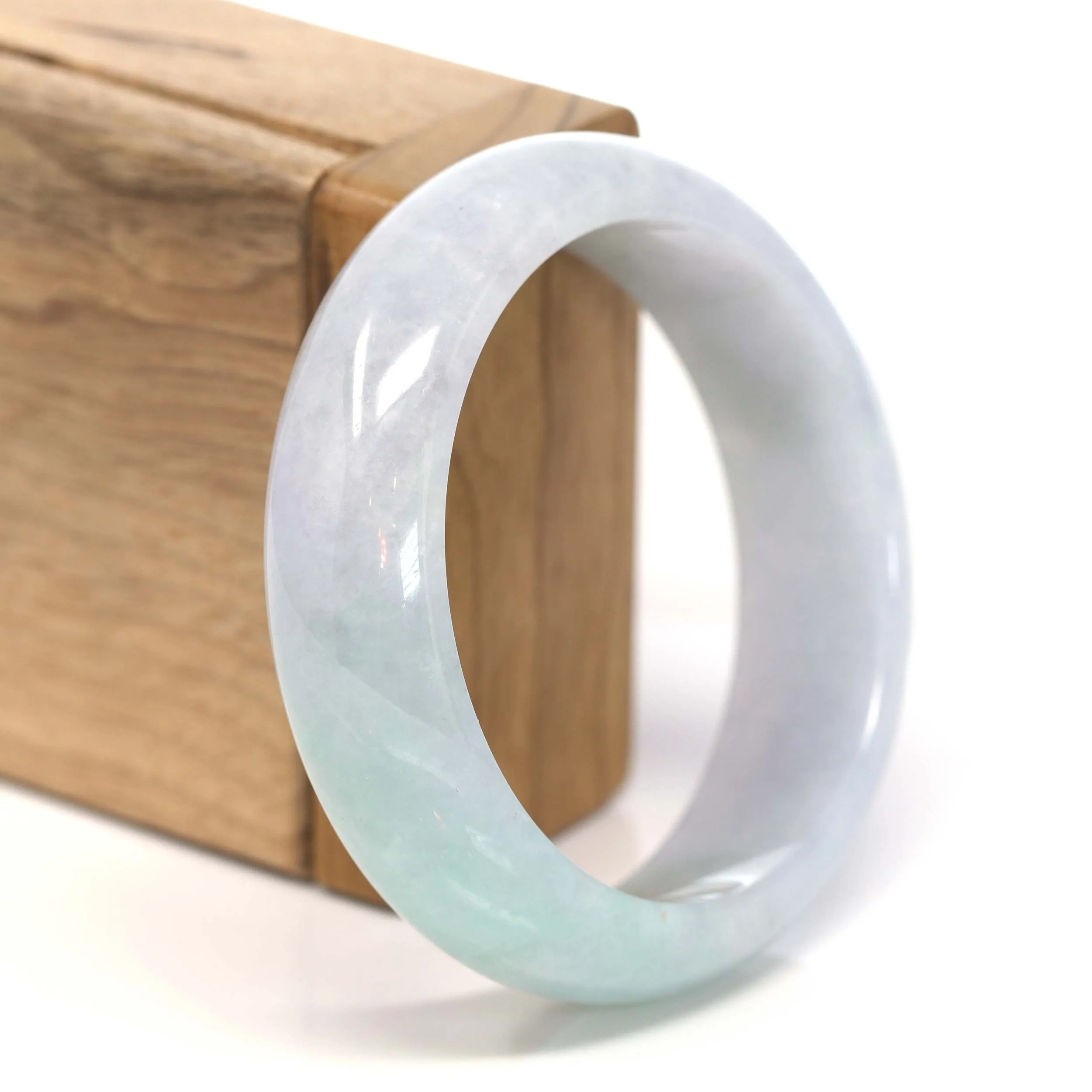 RealJade® Co. "Classic Bangle" Genuine Burmese Green Jadeite Jade Bangle Bracelet( 57.35 ) #204