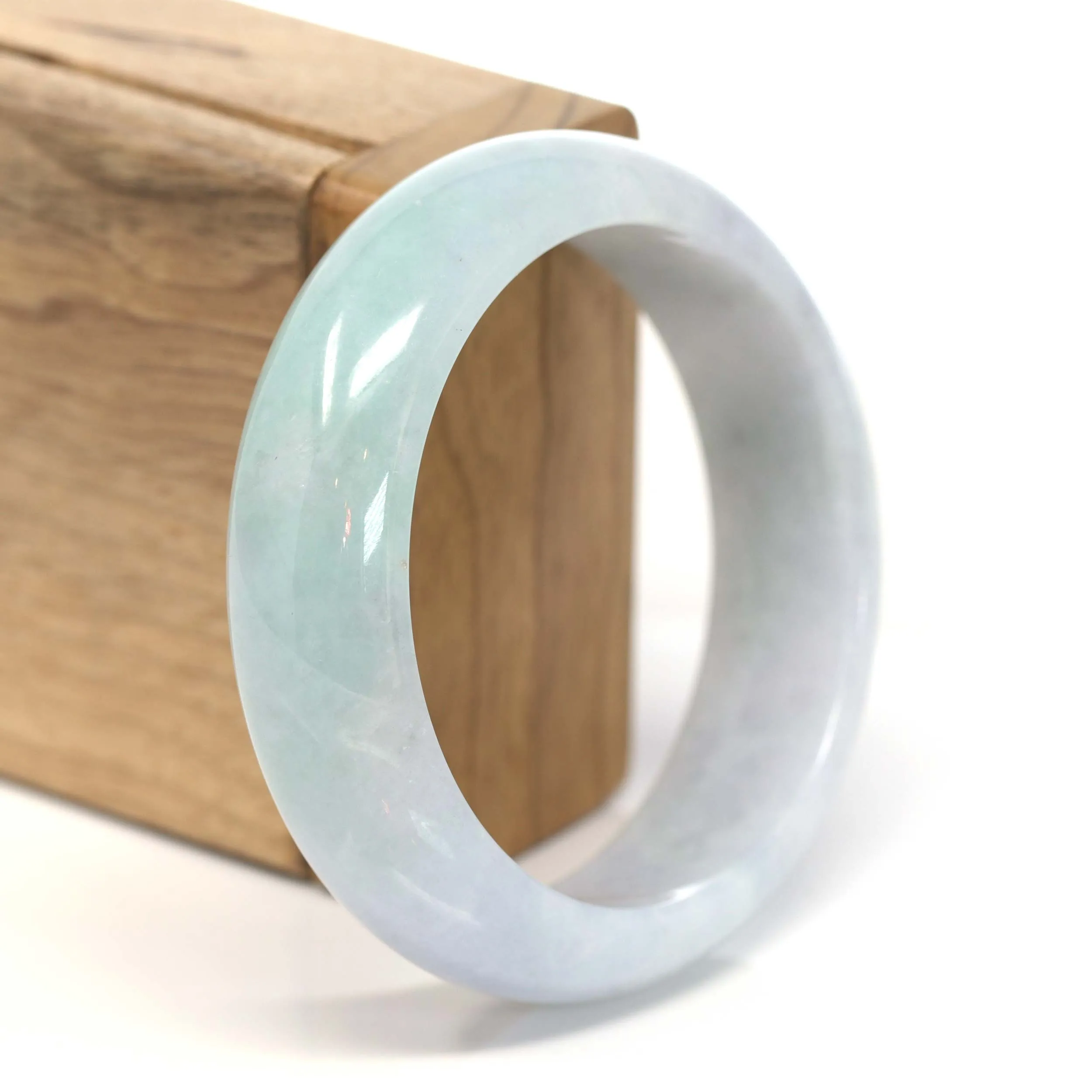 RealJade® Co. "Classic Bangle" Genuine Burmese Green Jadeite Jade Bangle Bracelet( 57.35 ) #204