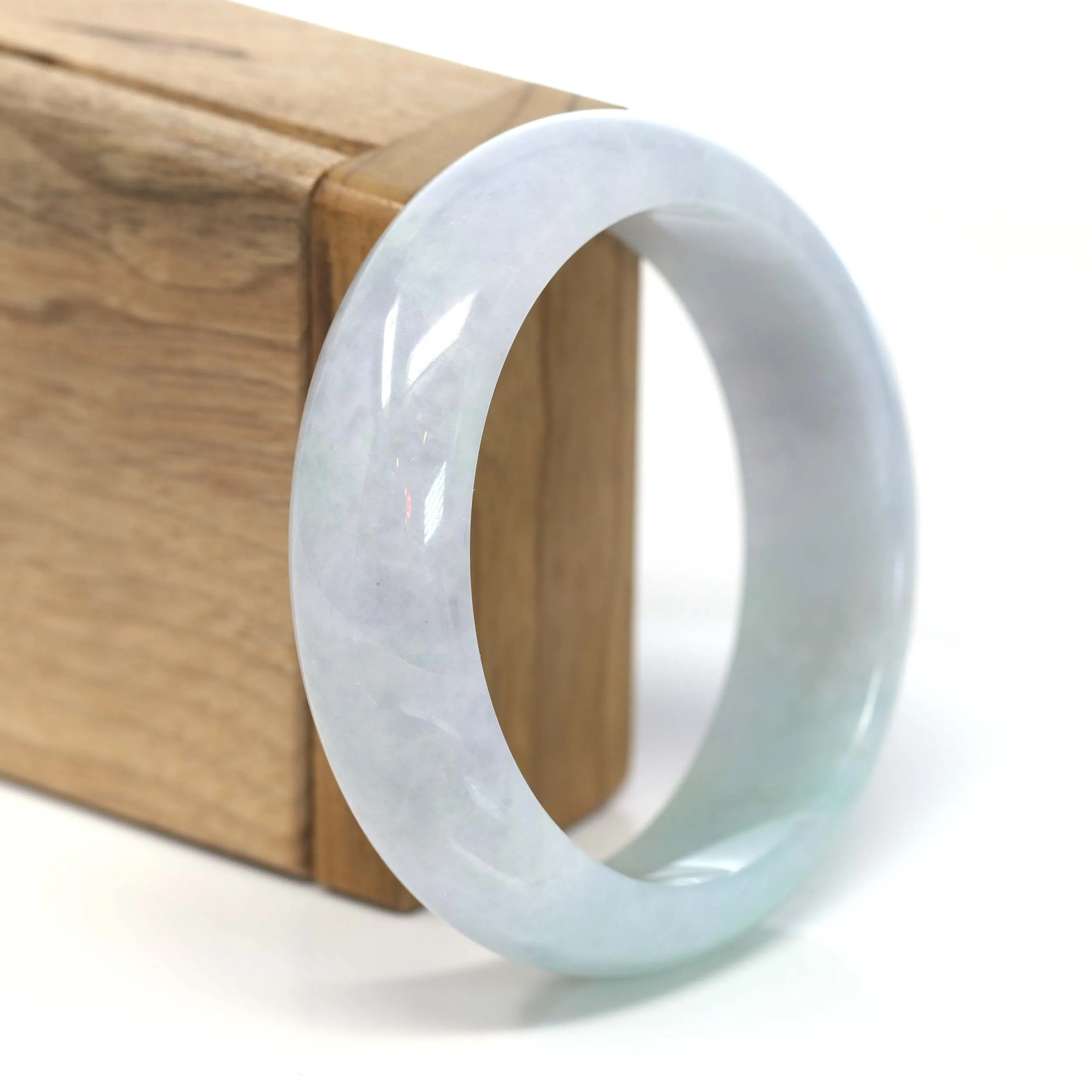 RealJade® Co. "Classic Bangle" Genuine Burmese Green Jadeite Jade Bangle Bracelet( 57.35 ) #204