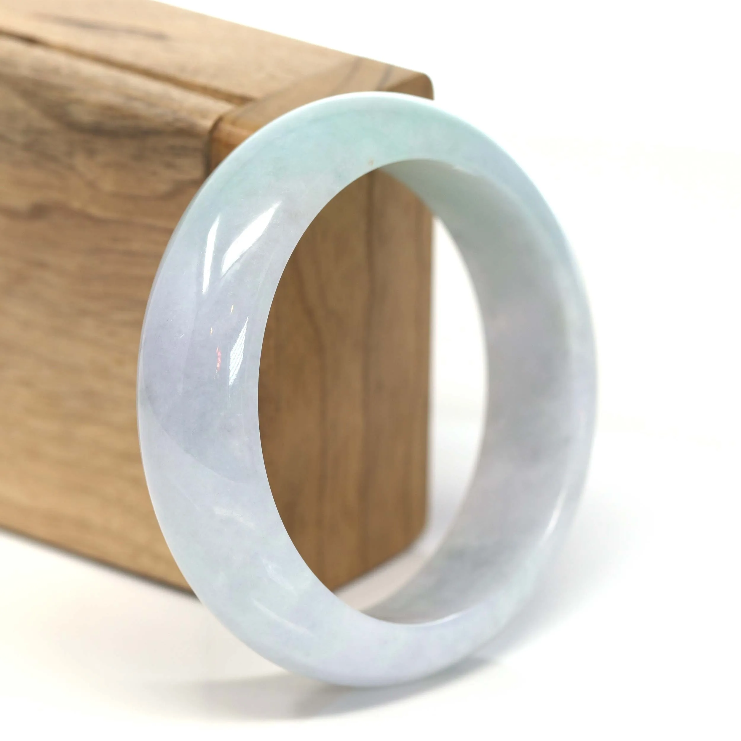 RealJade® Co. "Classic Bangle" Genuine Burmese Green Jadeite Jade Bangle Bracelet( 57.35 ) #204
