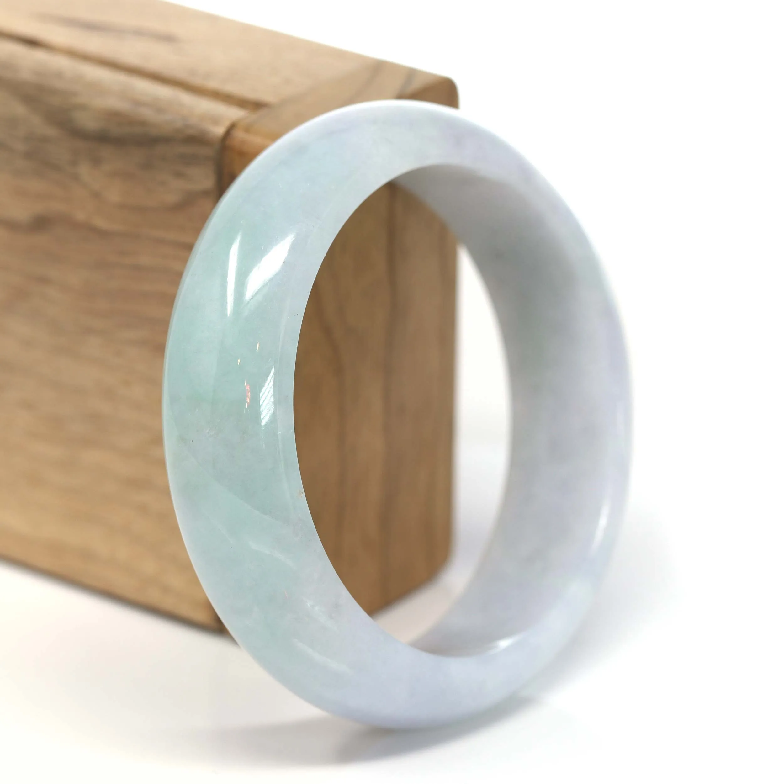 RealJade® Co. "Classic Bangle" Genuine Burmese Green Jadeite Jade Bangle Bracelet( 57.35 ) #204