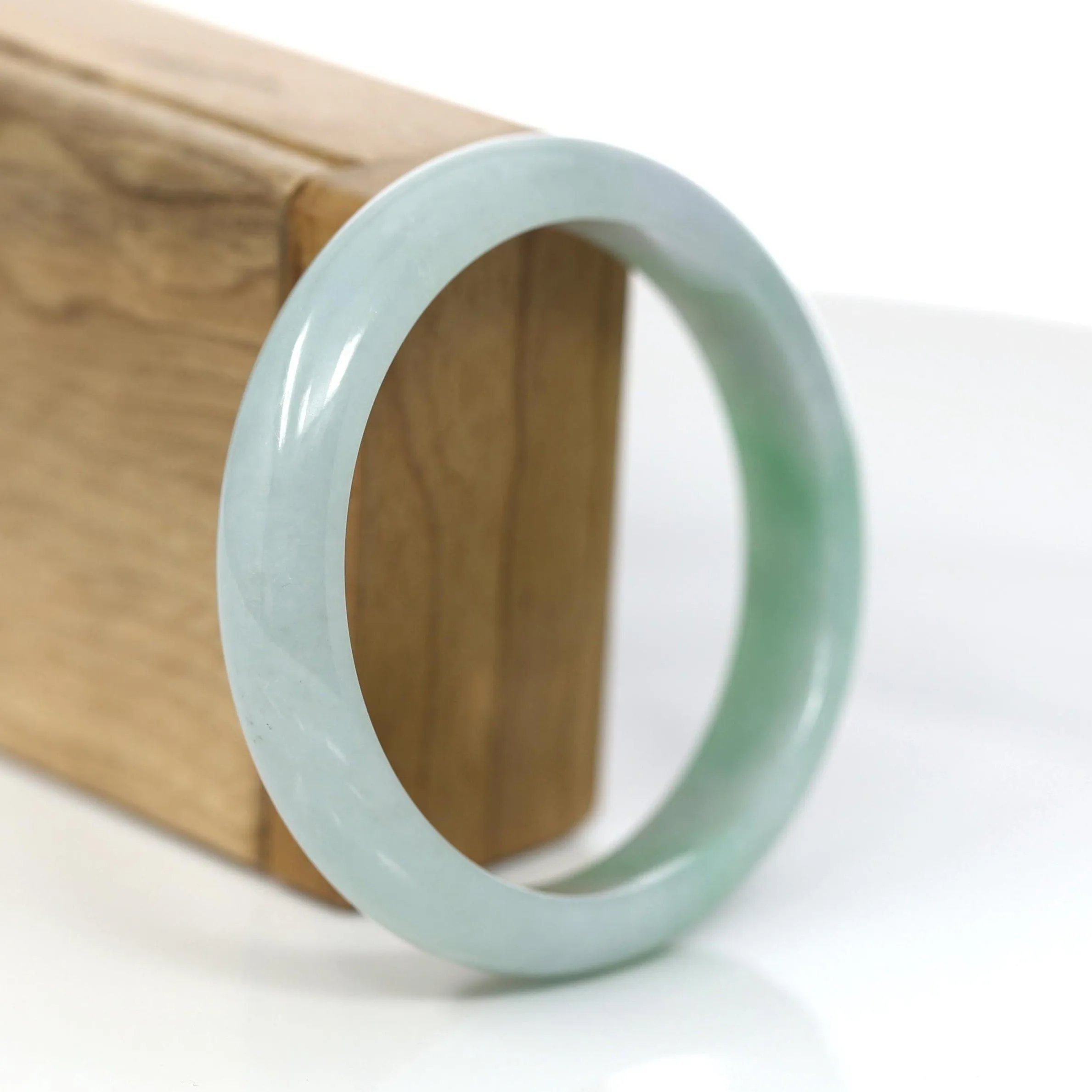 RealJade® Co. "Classic Bangle" Genuine Jadeite Jade Green Bangle Bracelet (59.33mm) #931